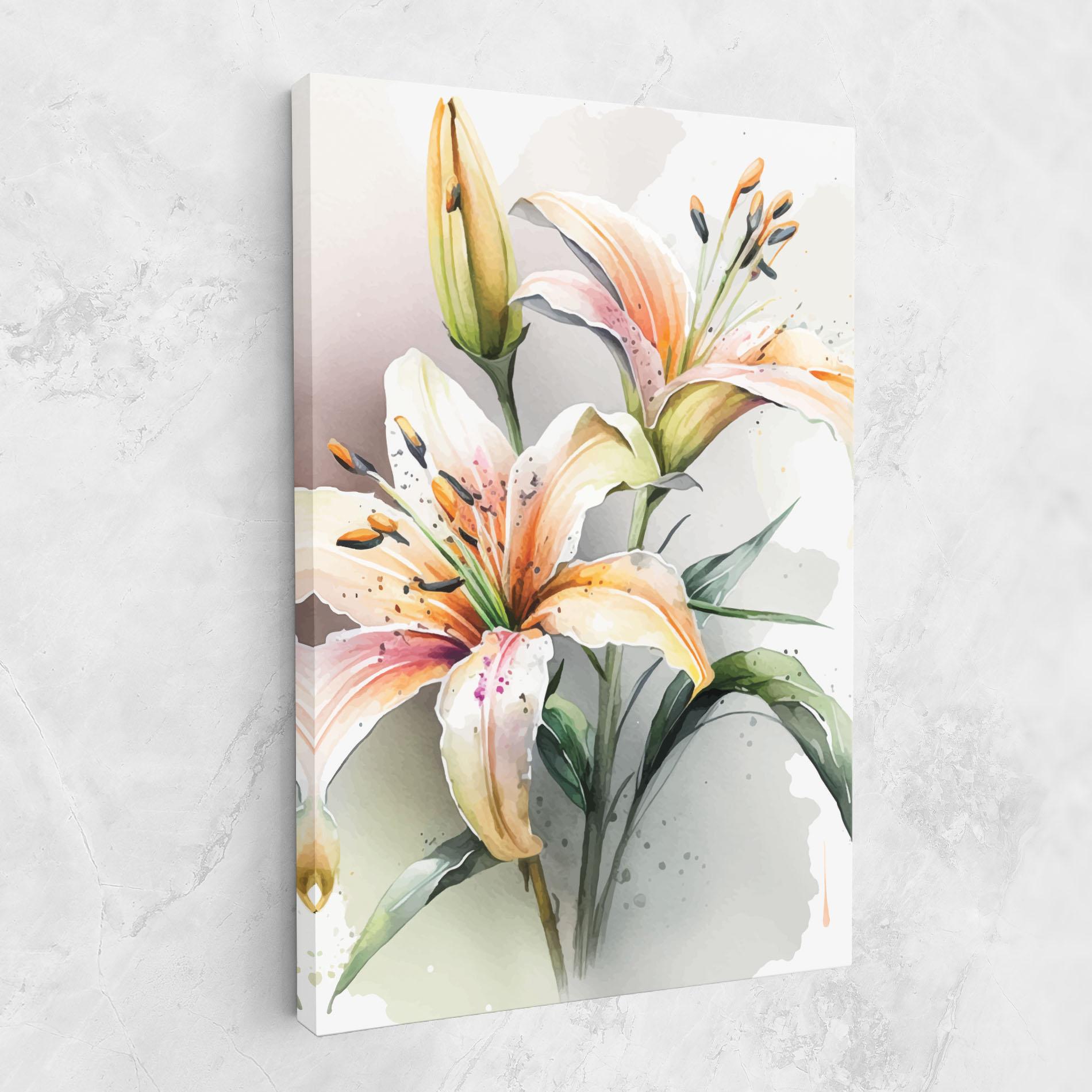 Leinwandbild White Orange Lily mockup 1