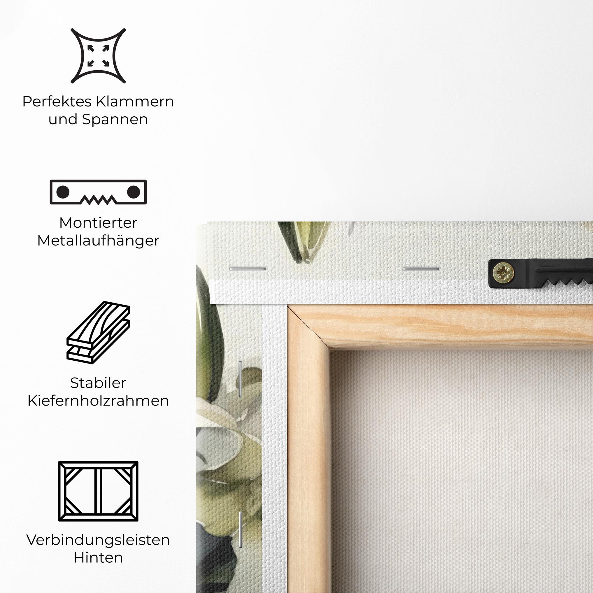 Leinwandbild Cute White Lily Painting mockup 5
