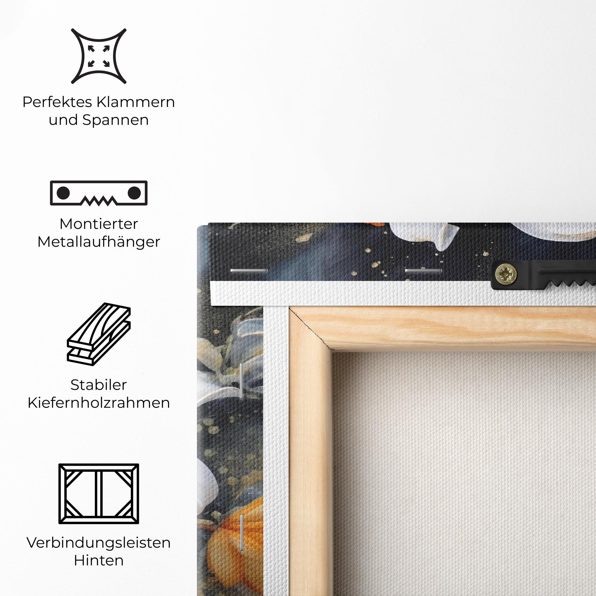 Leinwandbild Lily On Blue Painting mockup 5