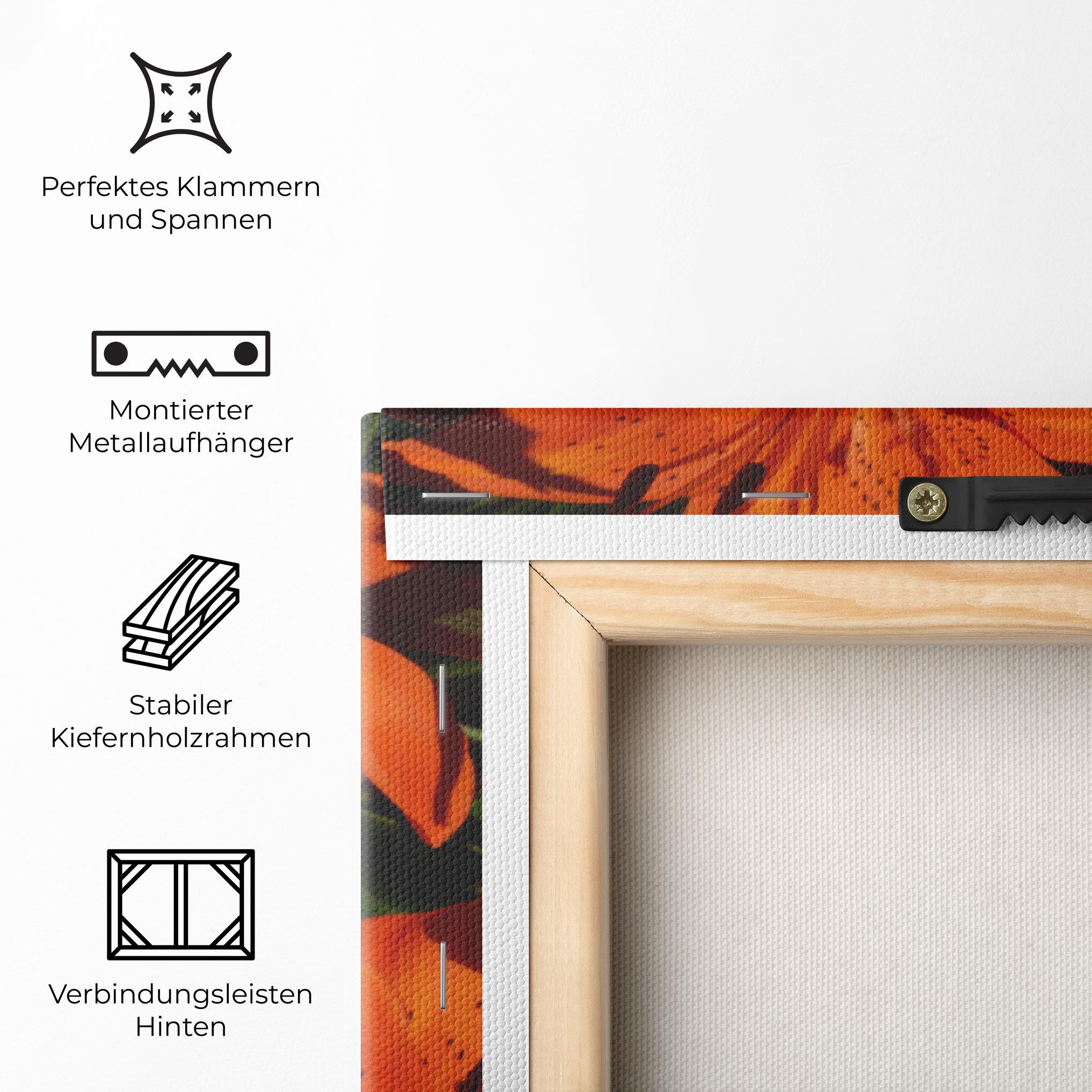 Leinwandbild Orange Lily In The Sun mockup 5