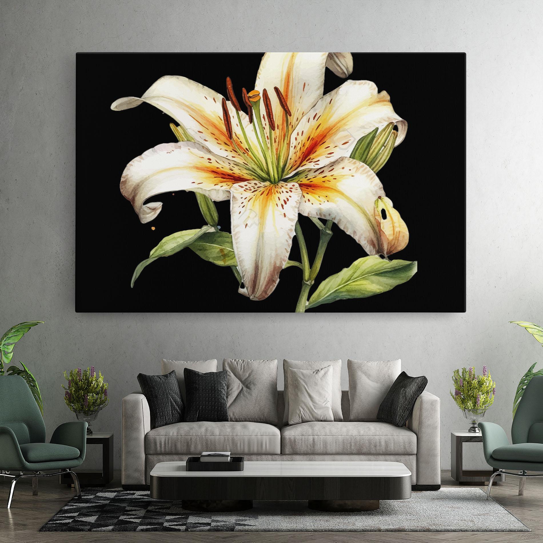Leinwandbild Beautiful White Lily mockup 7