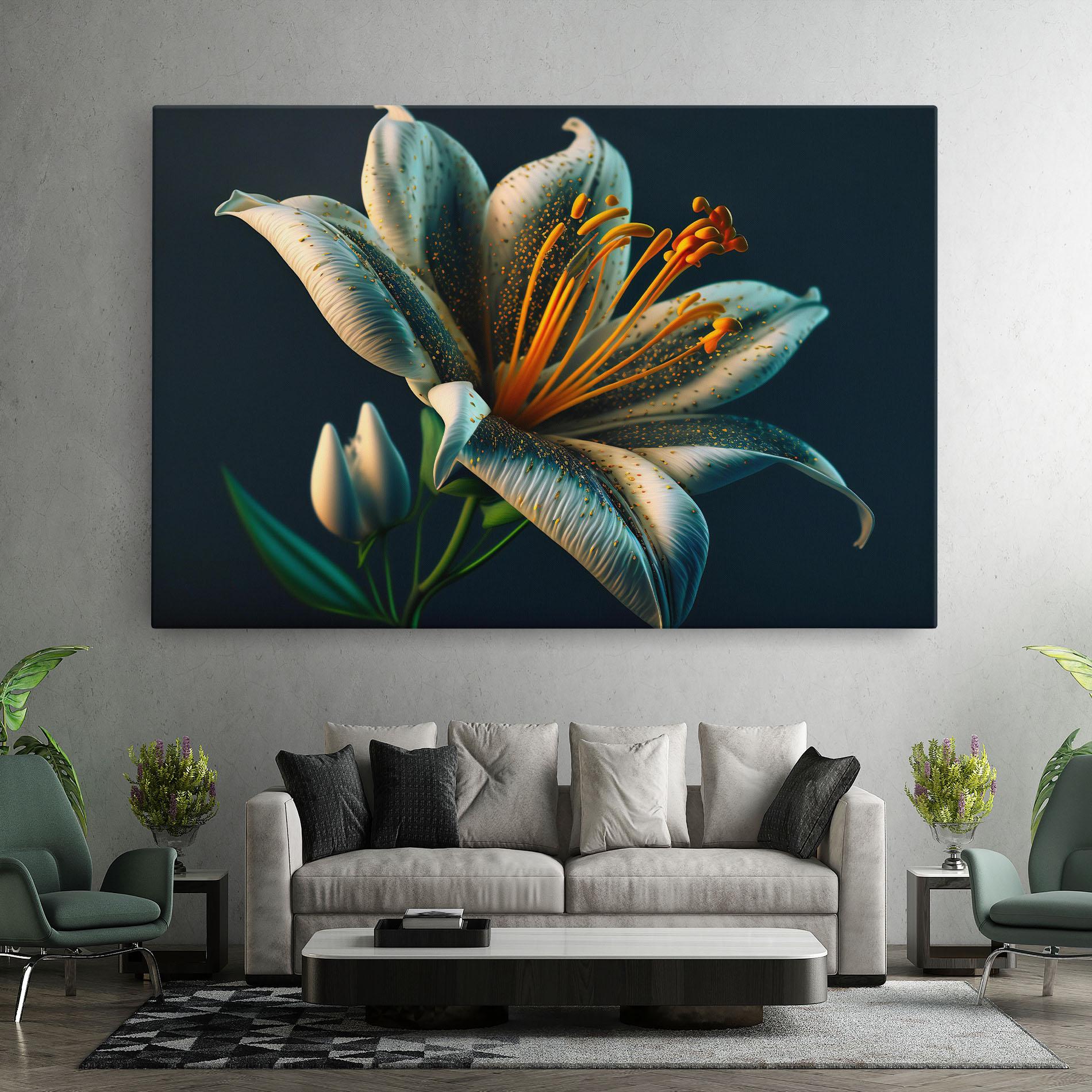 Leinwandbild Blue Grey Lily mockup 7
