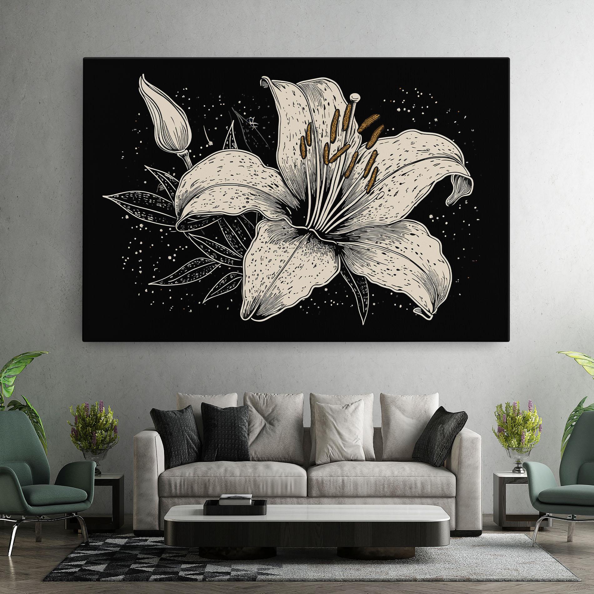 Leinwandbild Cream Black Lily mockup 7