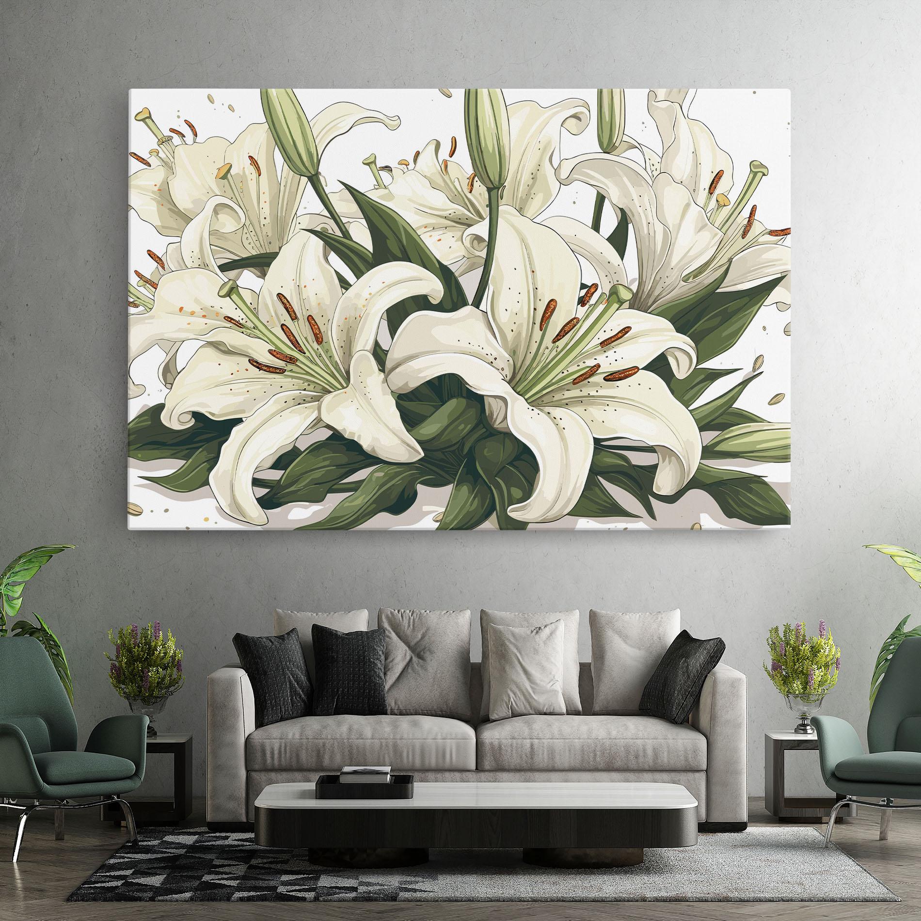 Leinwandbild Grey White Lily mockup 7