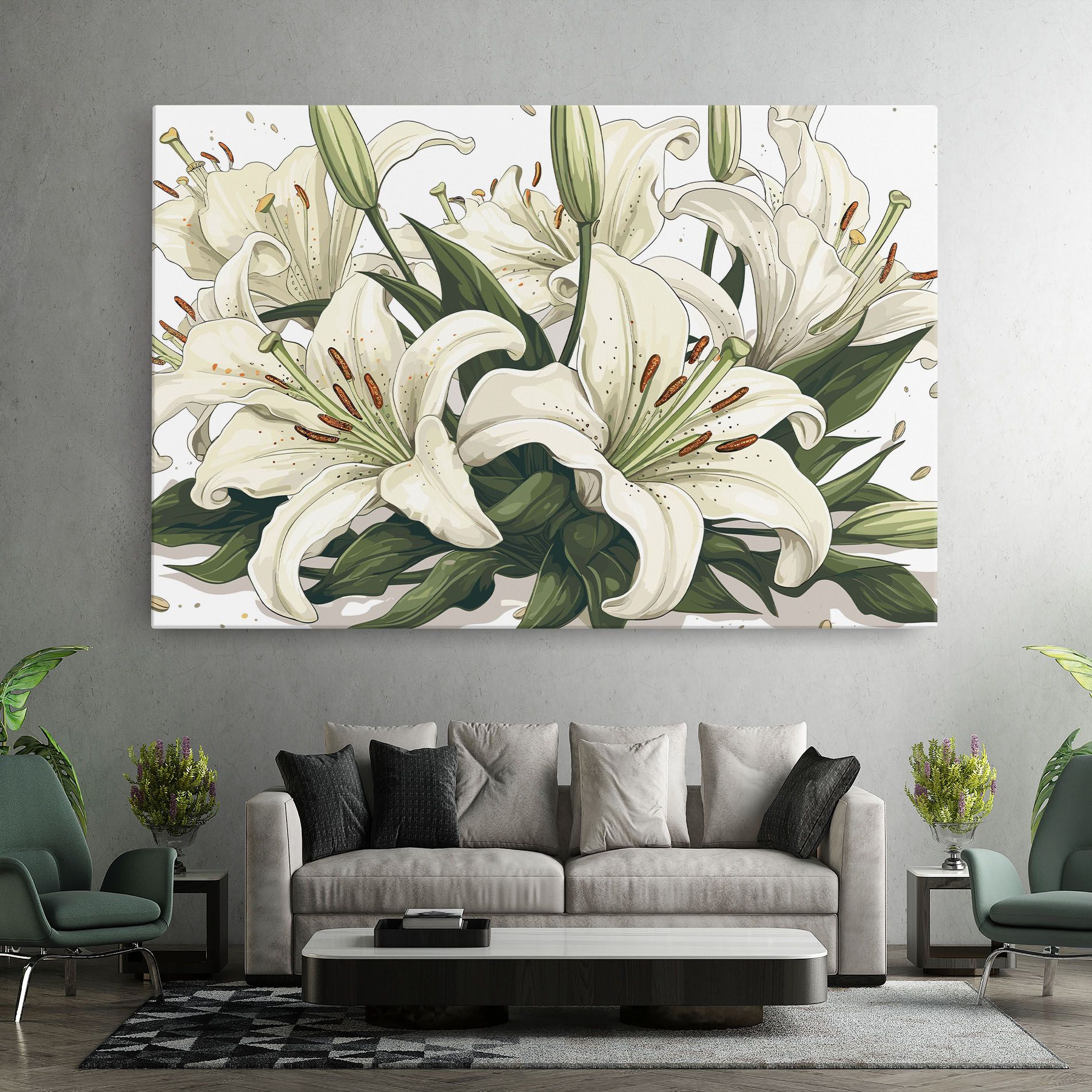 Grey White Lily mockup 7