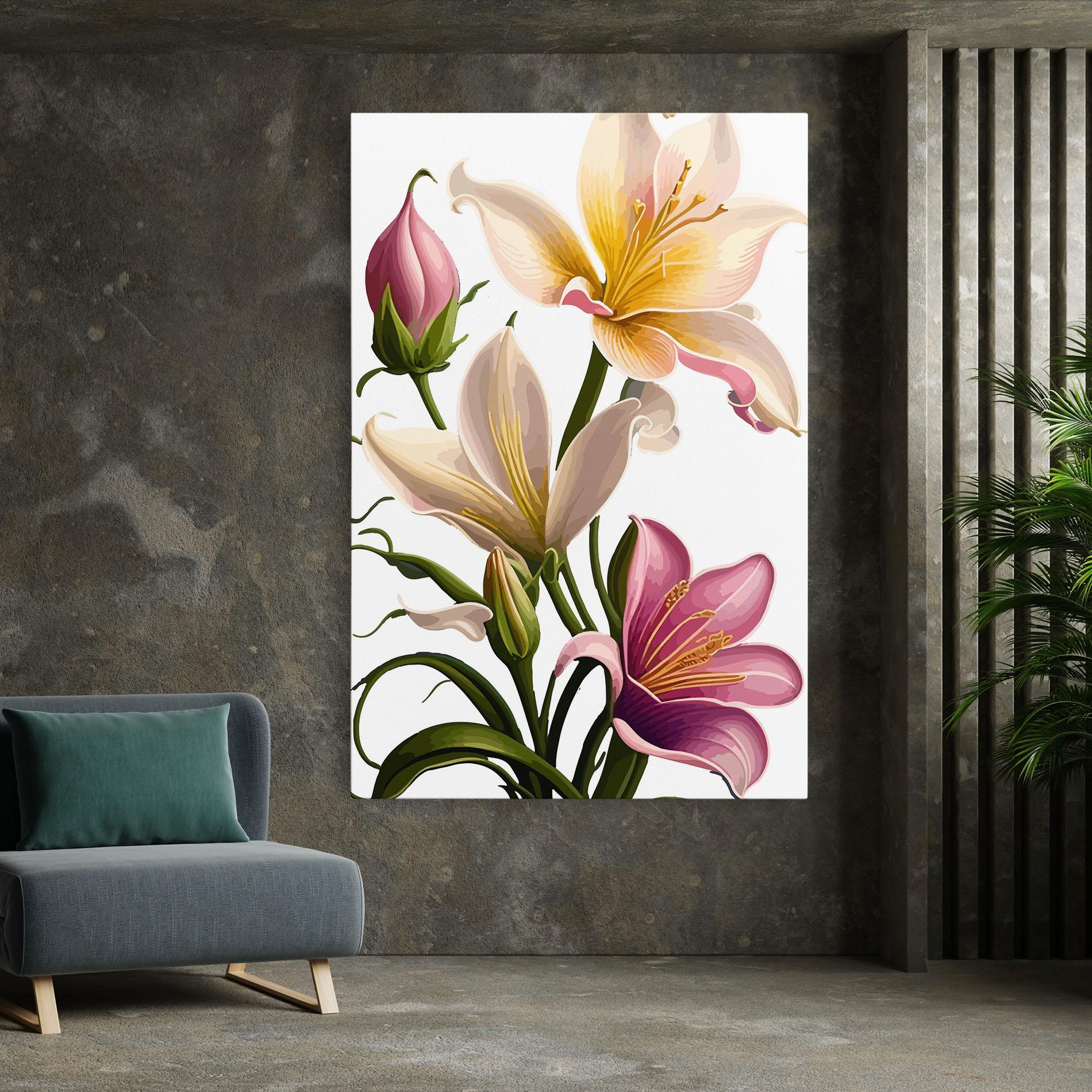 Leinwandbild Purple White Lily mockup 7