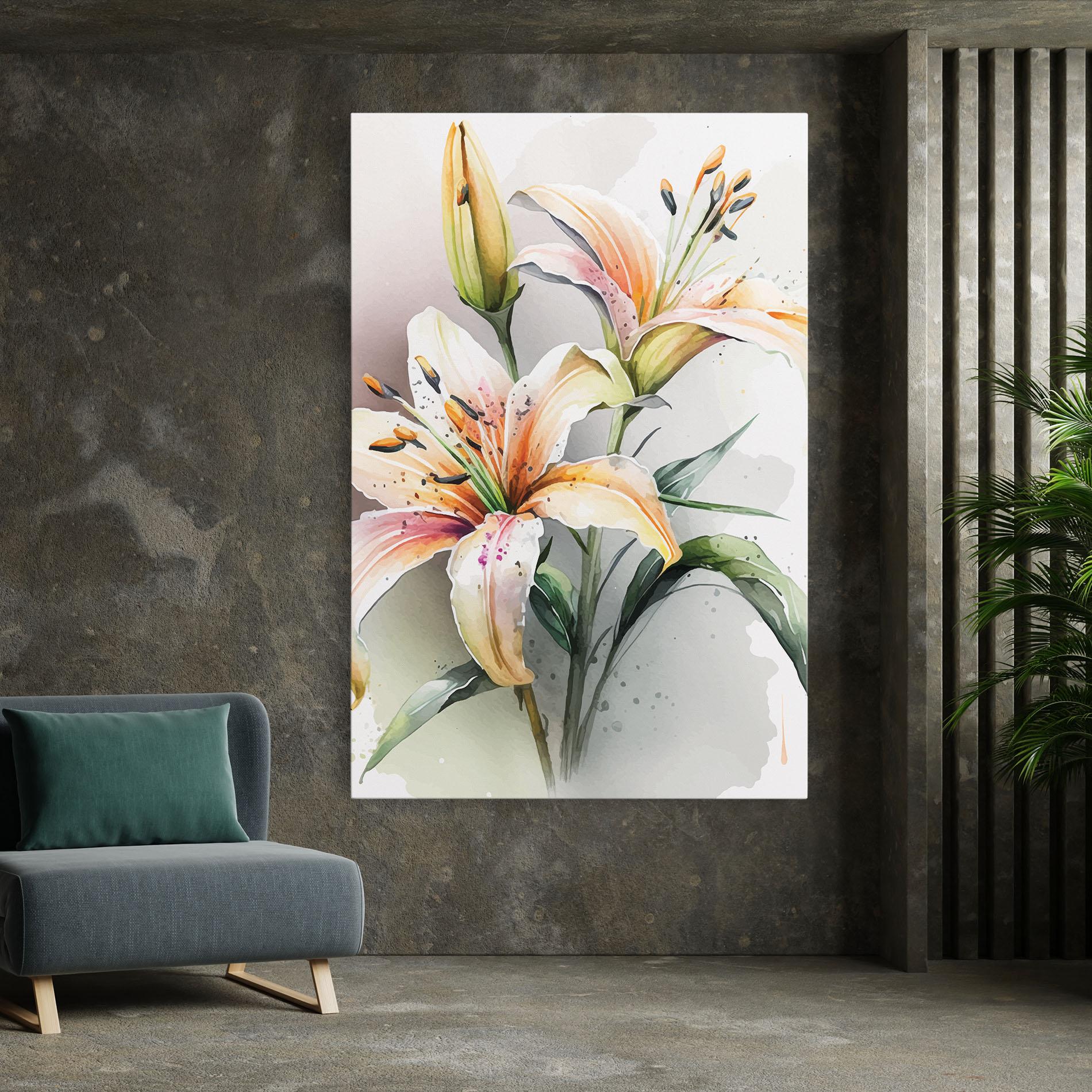 Leinwandbild White Orange Lily mockup 7