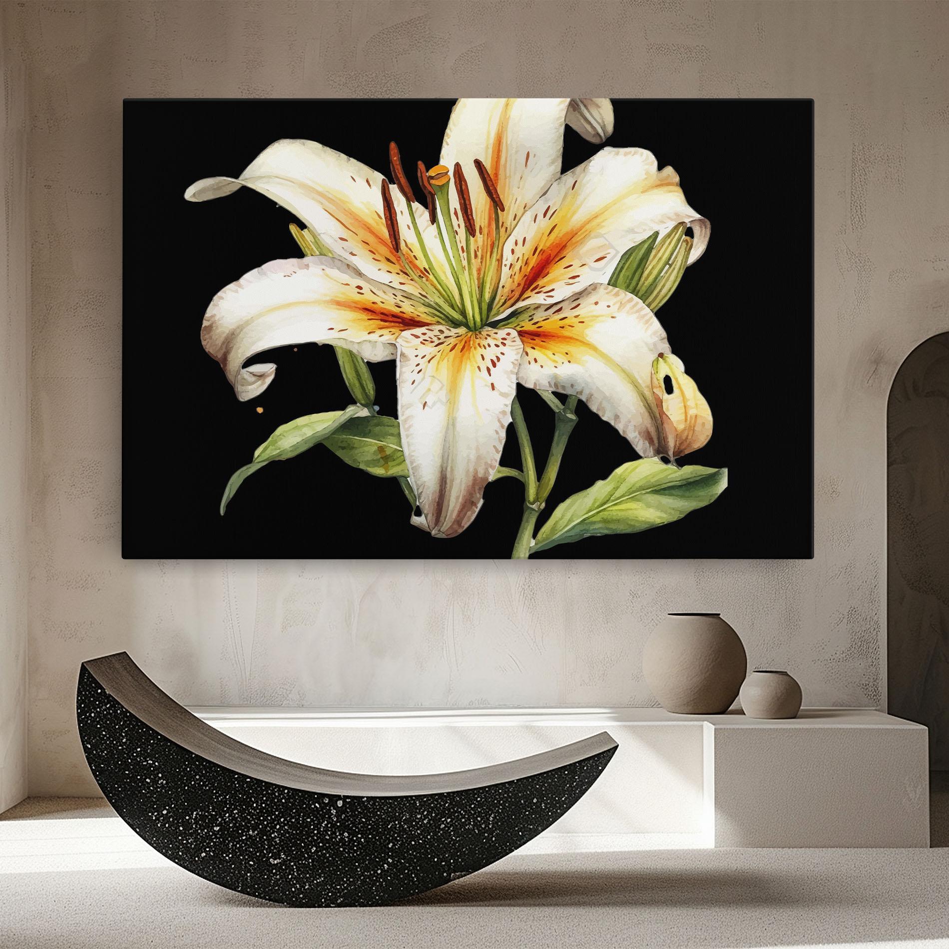 Leinwandbild Beautiful White Lily mockup 8