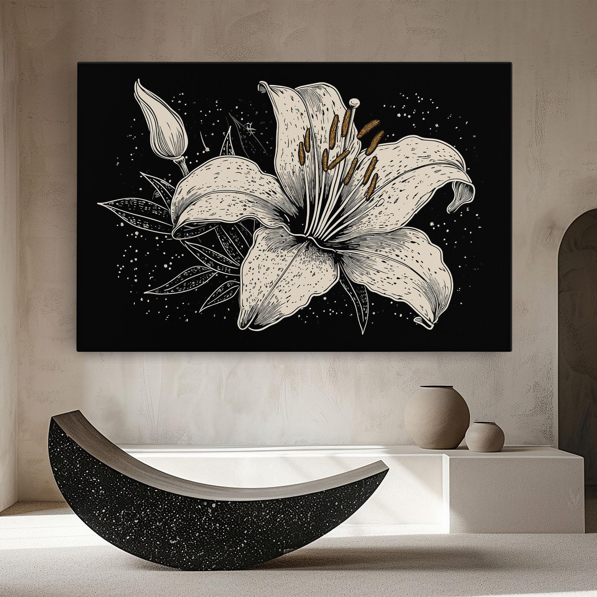 Leinwandbild Cream Black Lily mockup 8