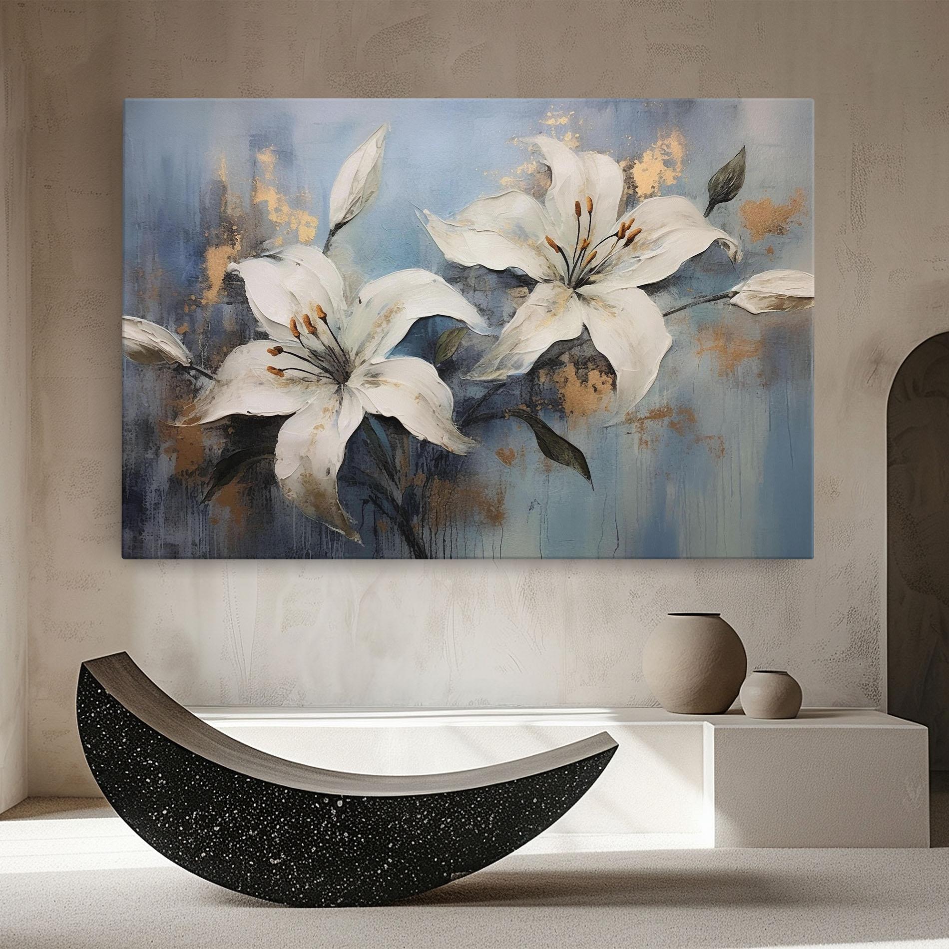 Leinwandbild Gold Lily Painting mockup 8