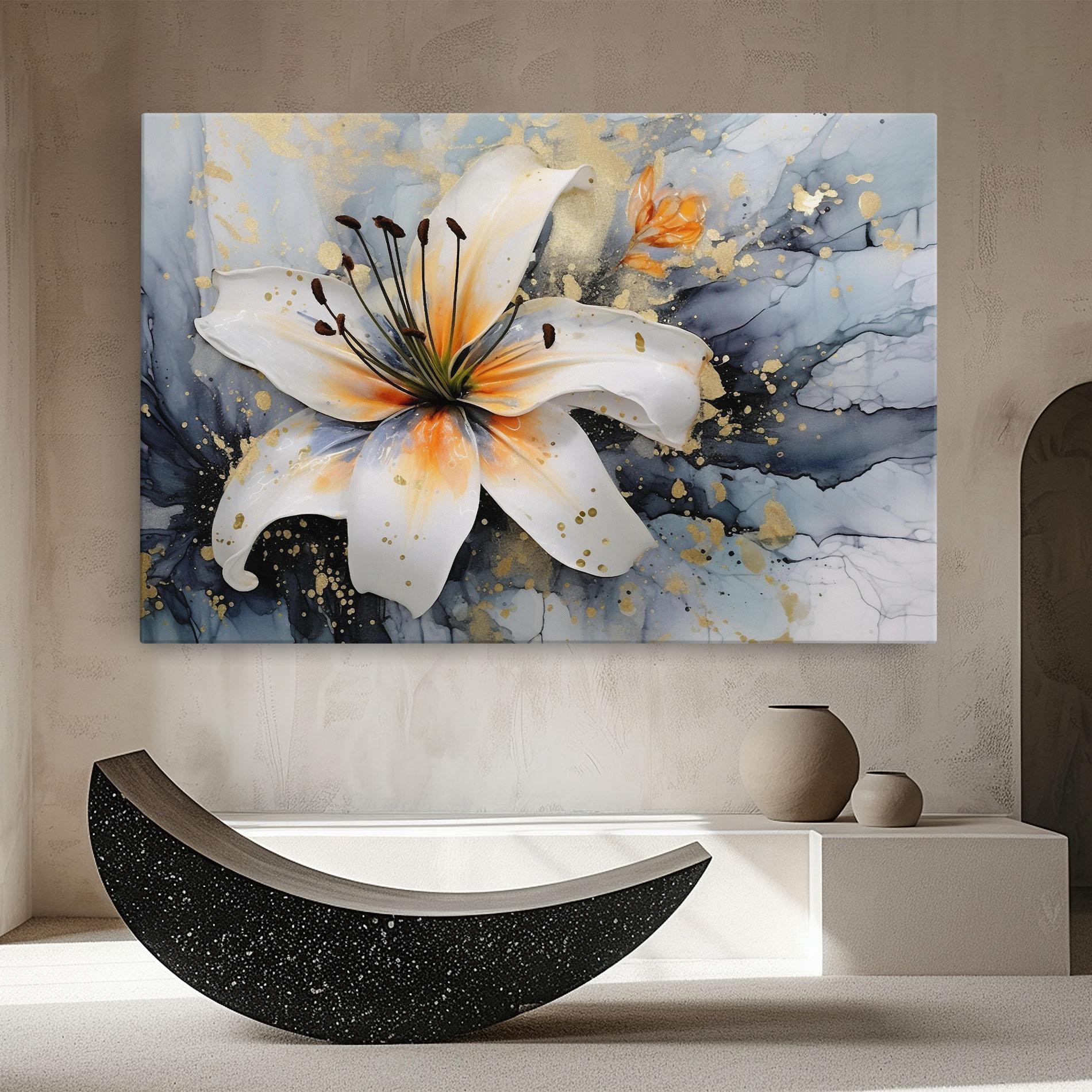 Leinwandbild Lily With Orange Painting mockup 8