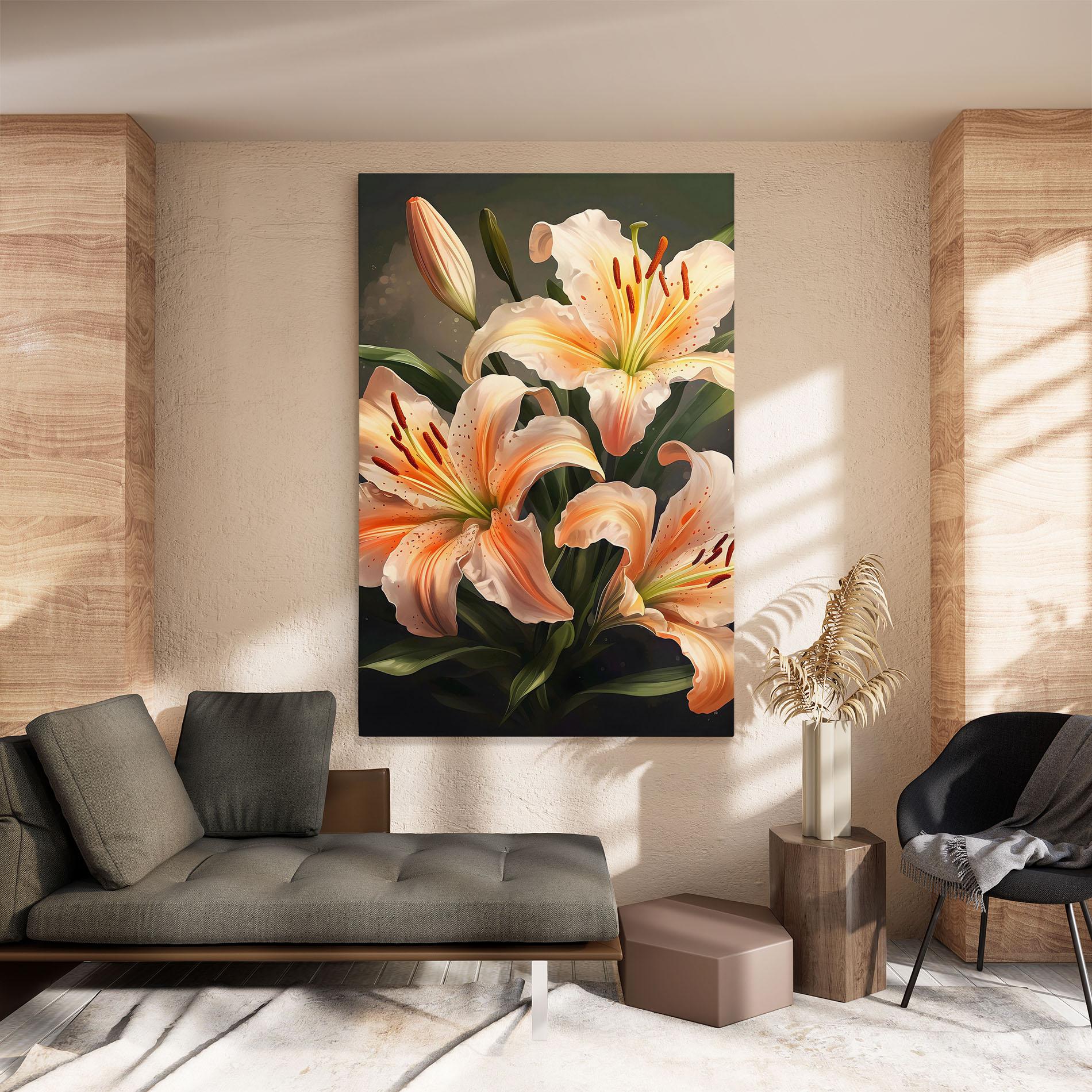 Leinwandbild Light Orange Lily mockup 8