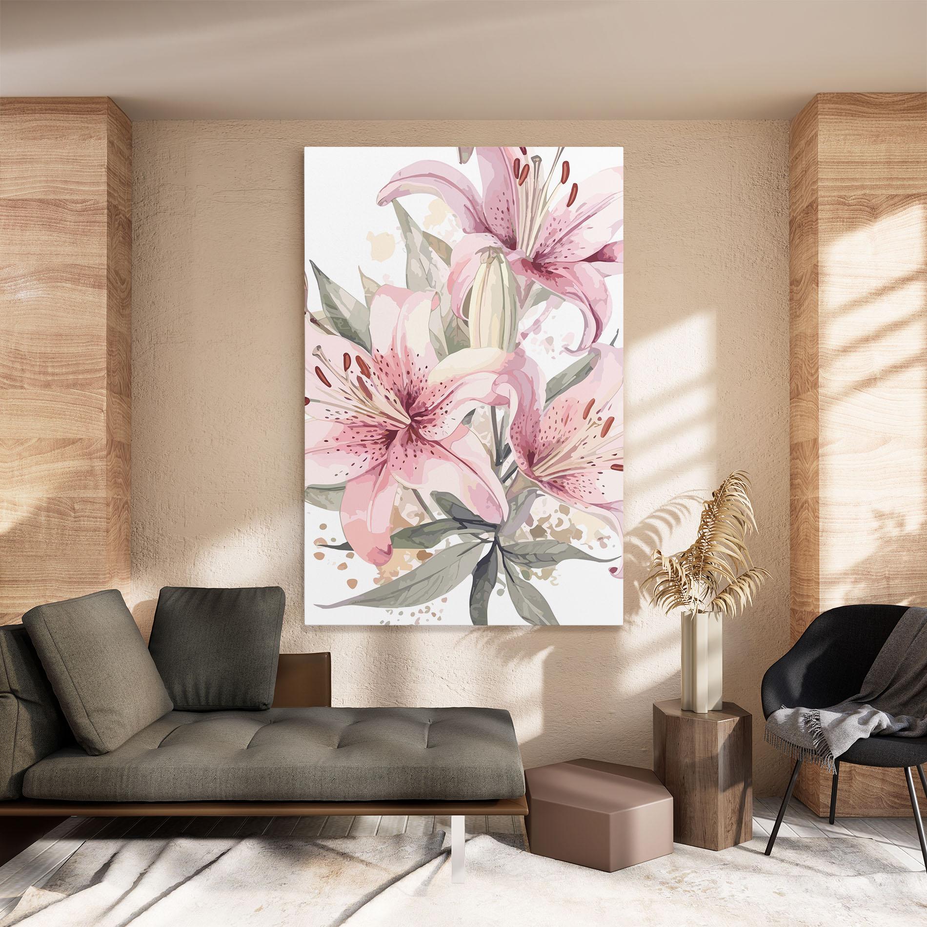 Leinwandbild Light Pink Lily Art mockup 8