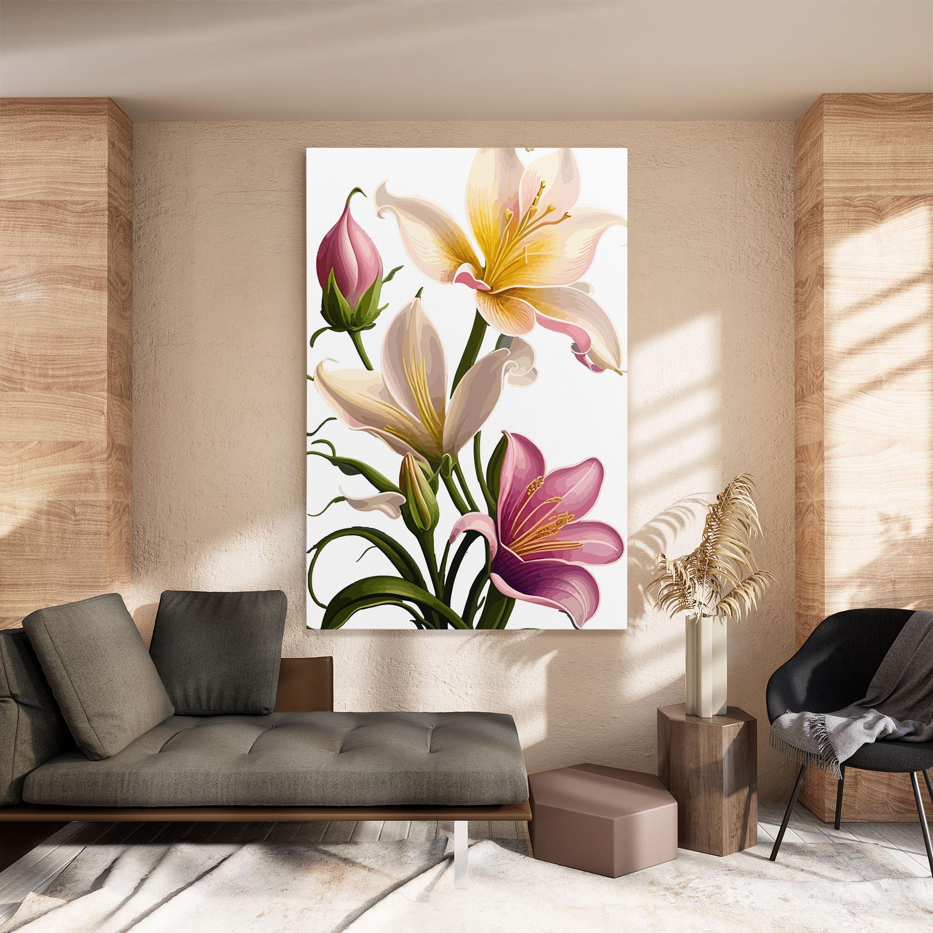 Leinwandbild Purple White Lily mockup 8