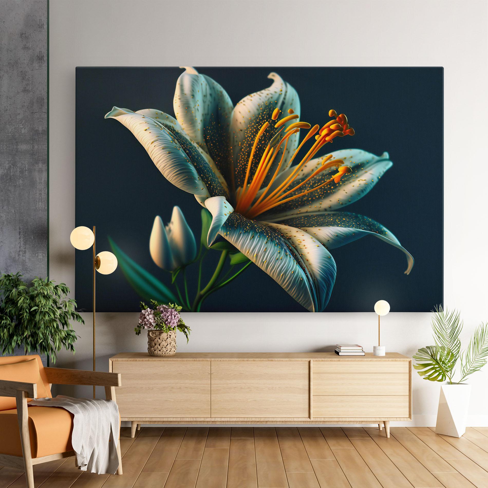 Leinwandbild Blue Grey Lily mockup 9