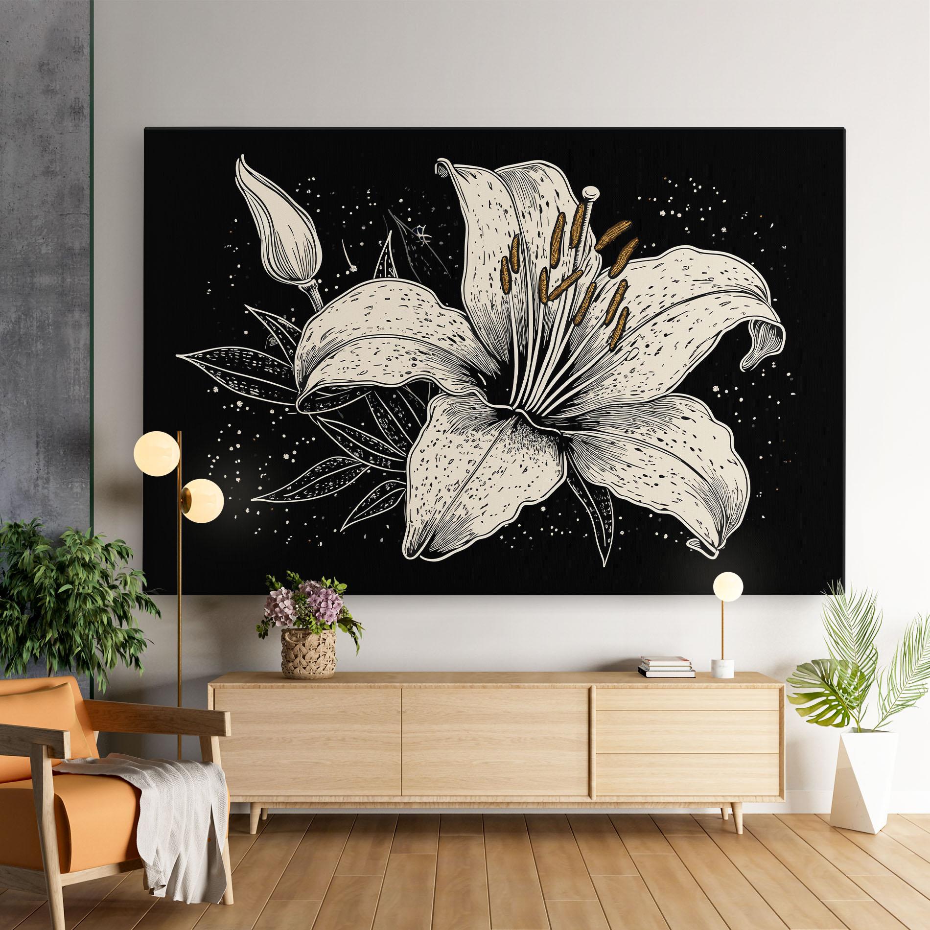 Leinwandbild Cream Black Lily mockup 9