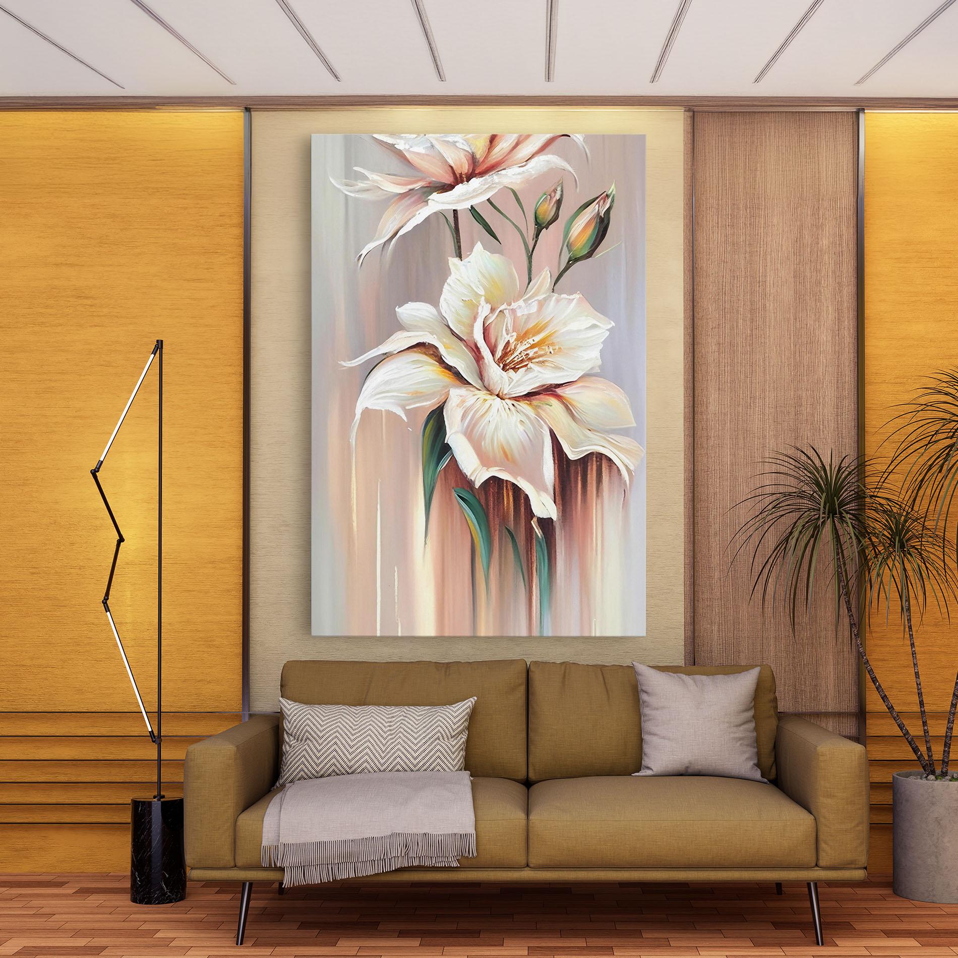 Leinwandbild Abstract Lily Painting mockup 9