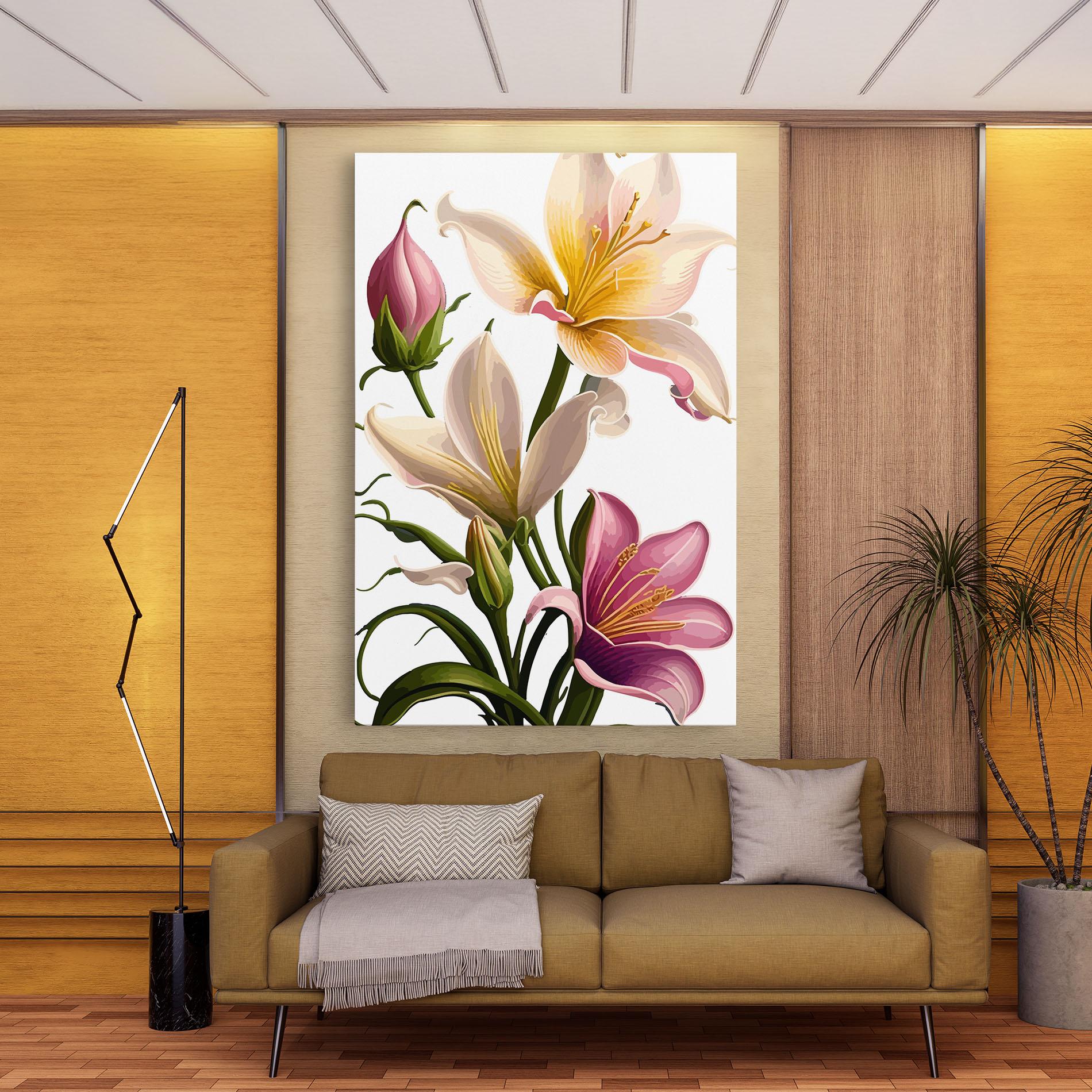 Leinwandbild Purple White Lily mockup 9
