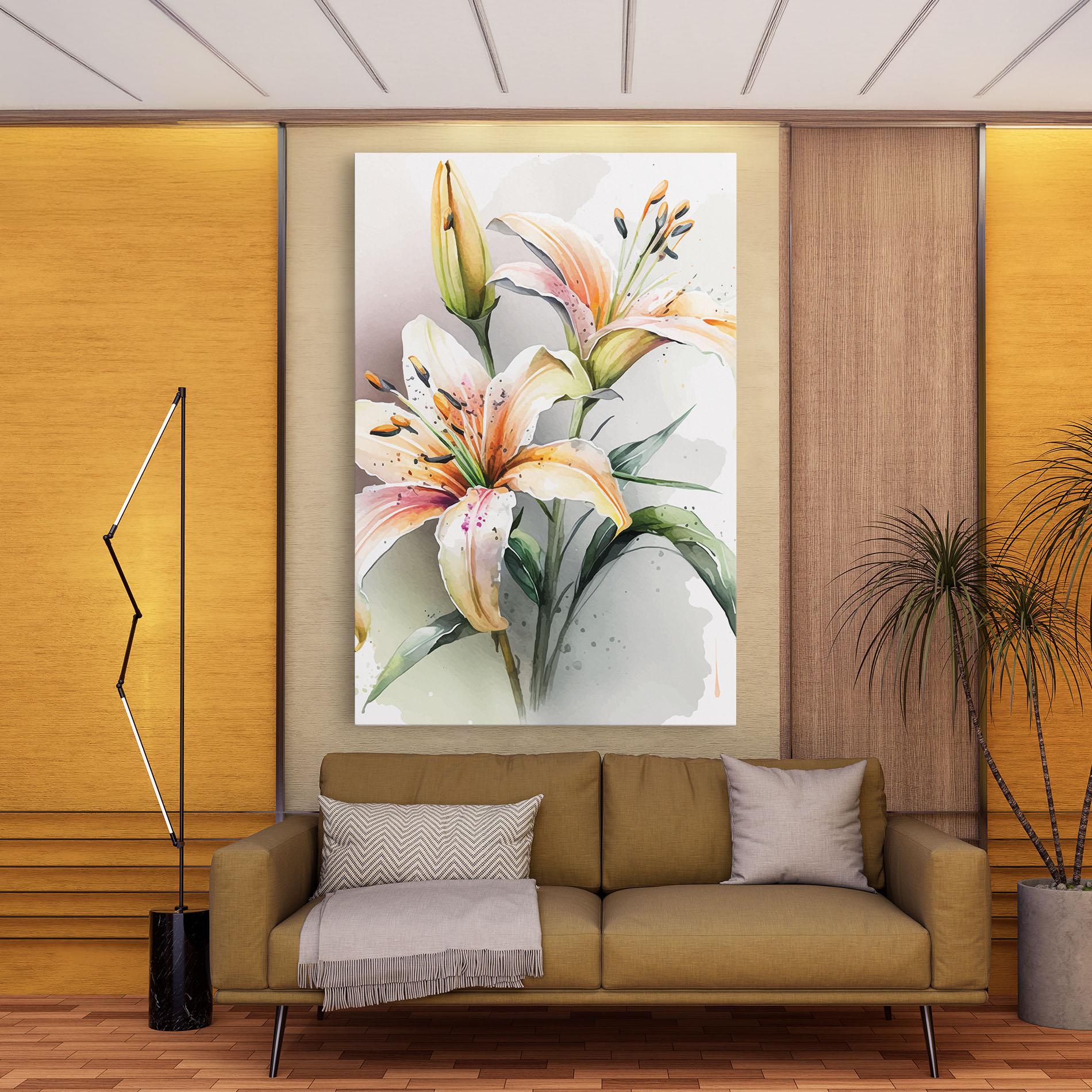 Leinwandbild White Orange Lily mockup 9