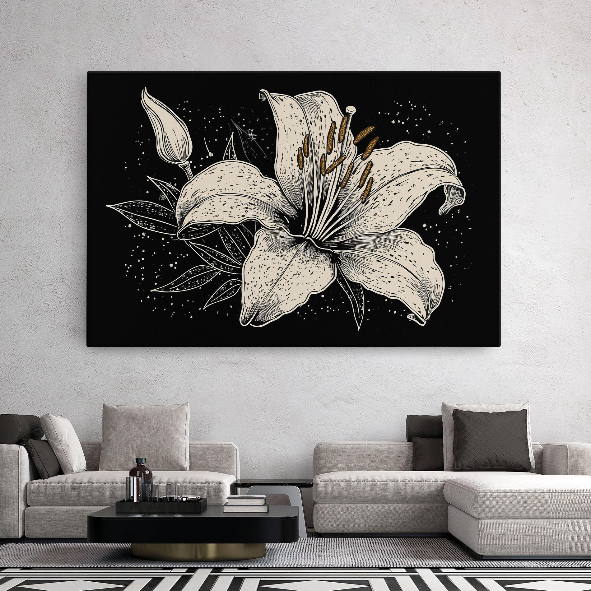 Leinwandbild Cream Black Lily mockup 2