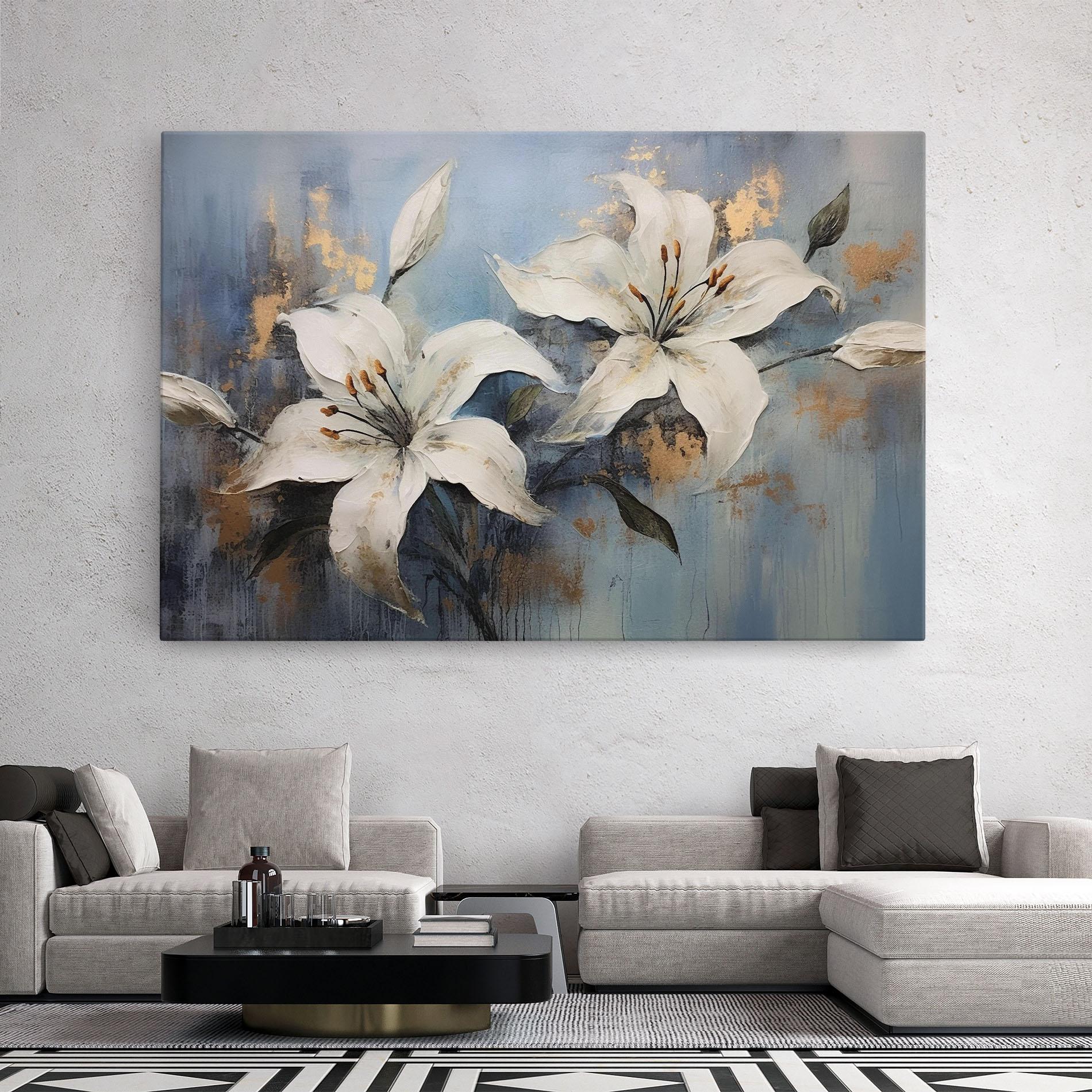 Leinwandbild Gold Lily Painting mockup 2