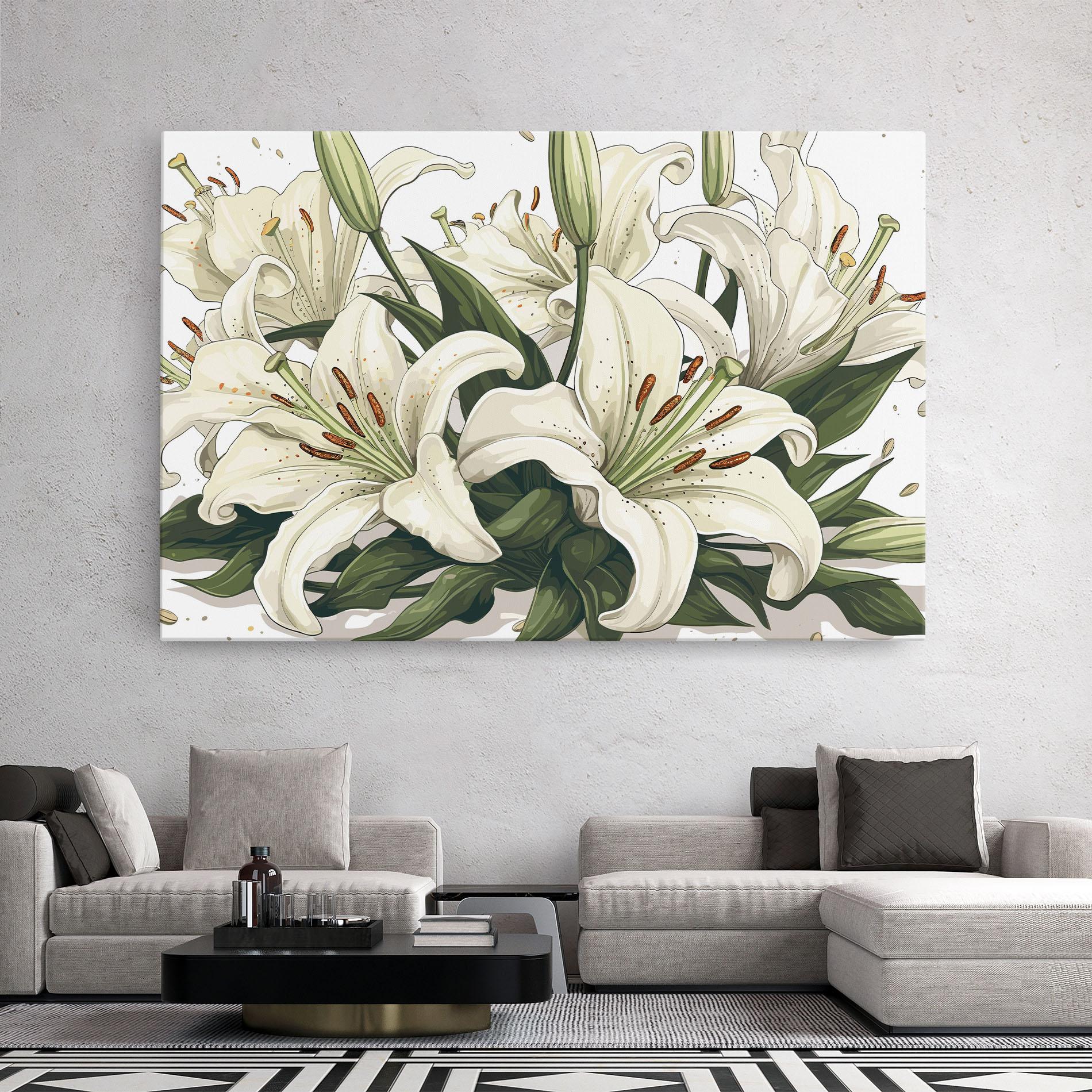 Leinwandbild Grey White Lily mockup 2