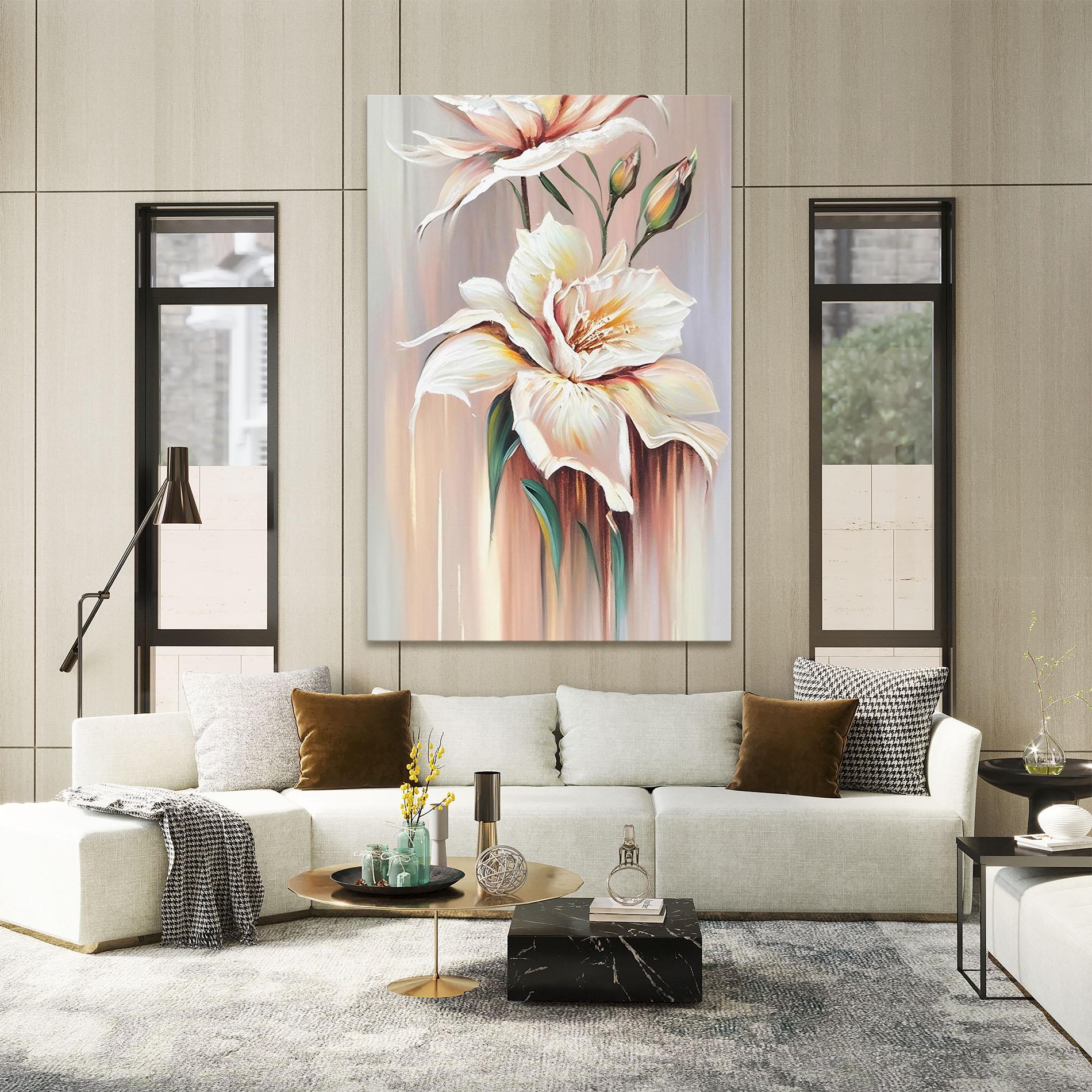 Leinwandbild Abstract Lily Painting mockup 2