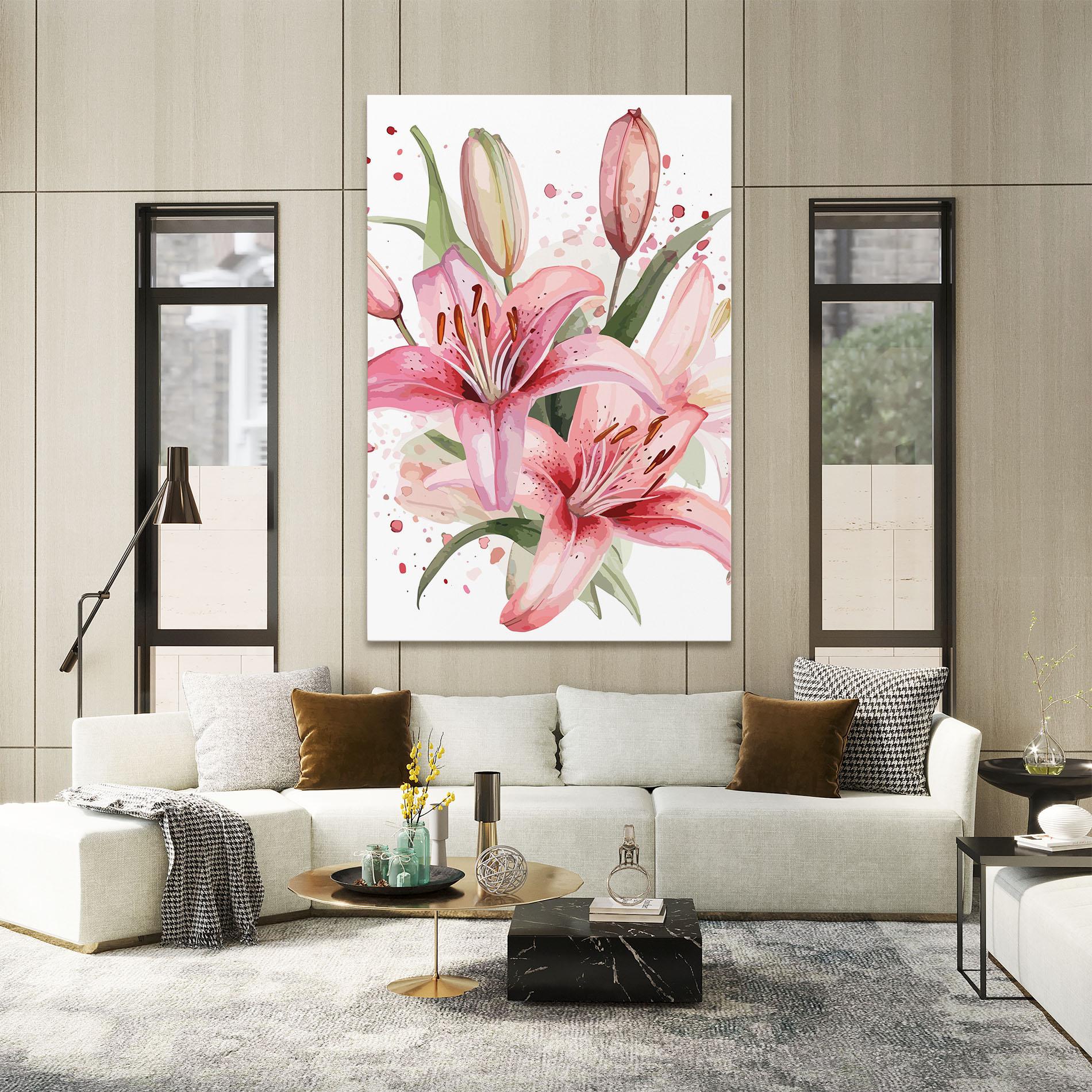 Leinwandbild Beautiful Pink Lily mockup 2
