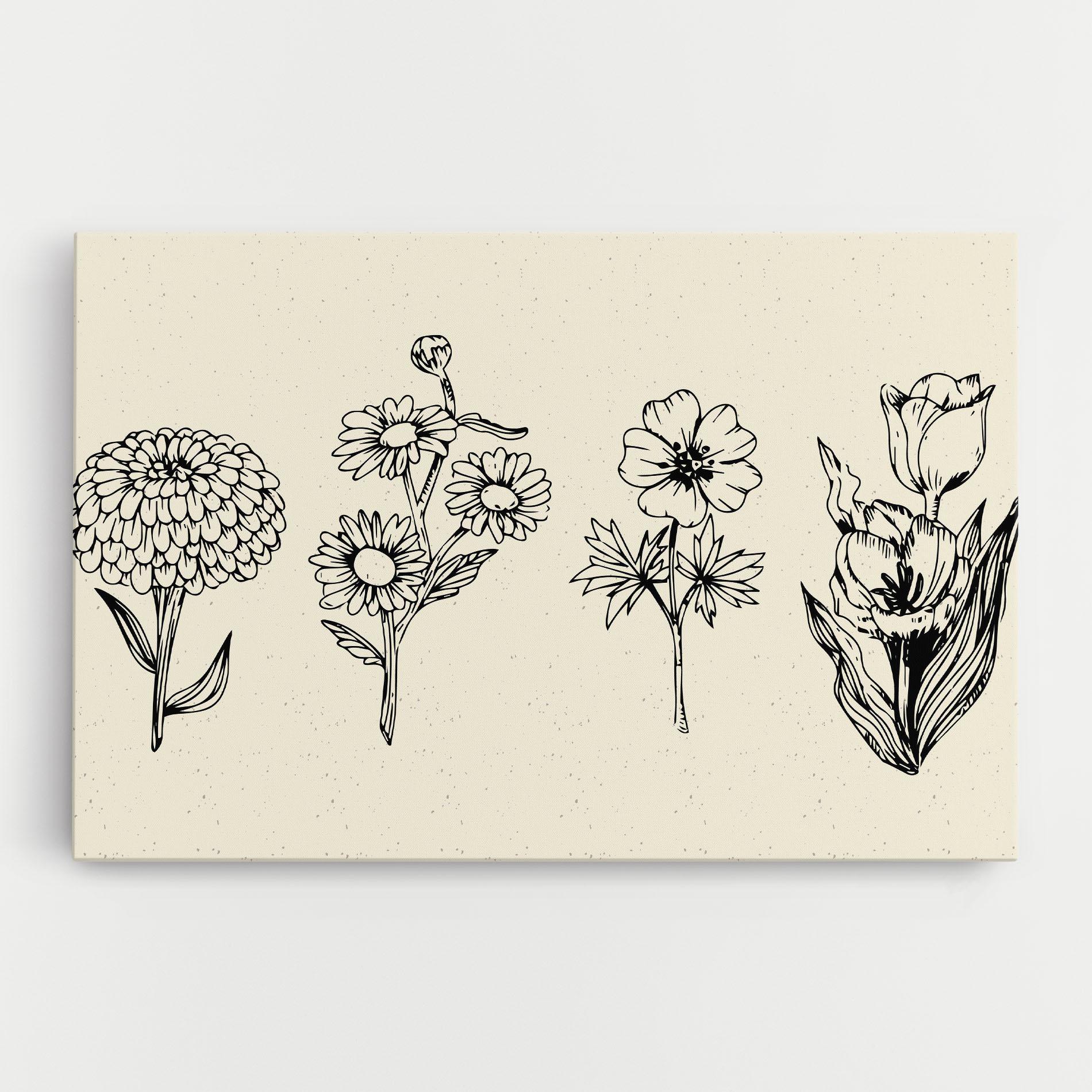 Leinwandbild Black Line Cream mockup 0