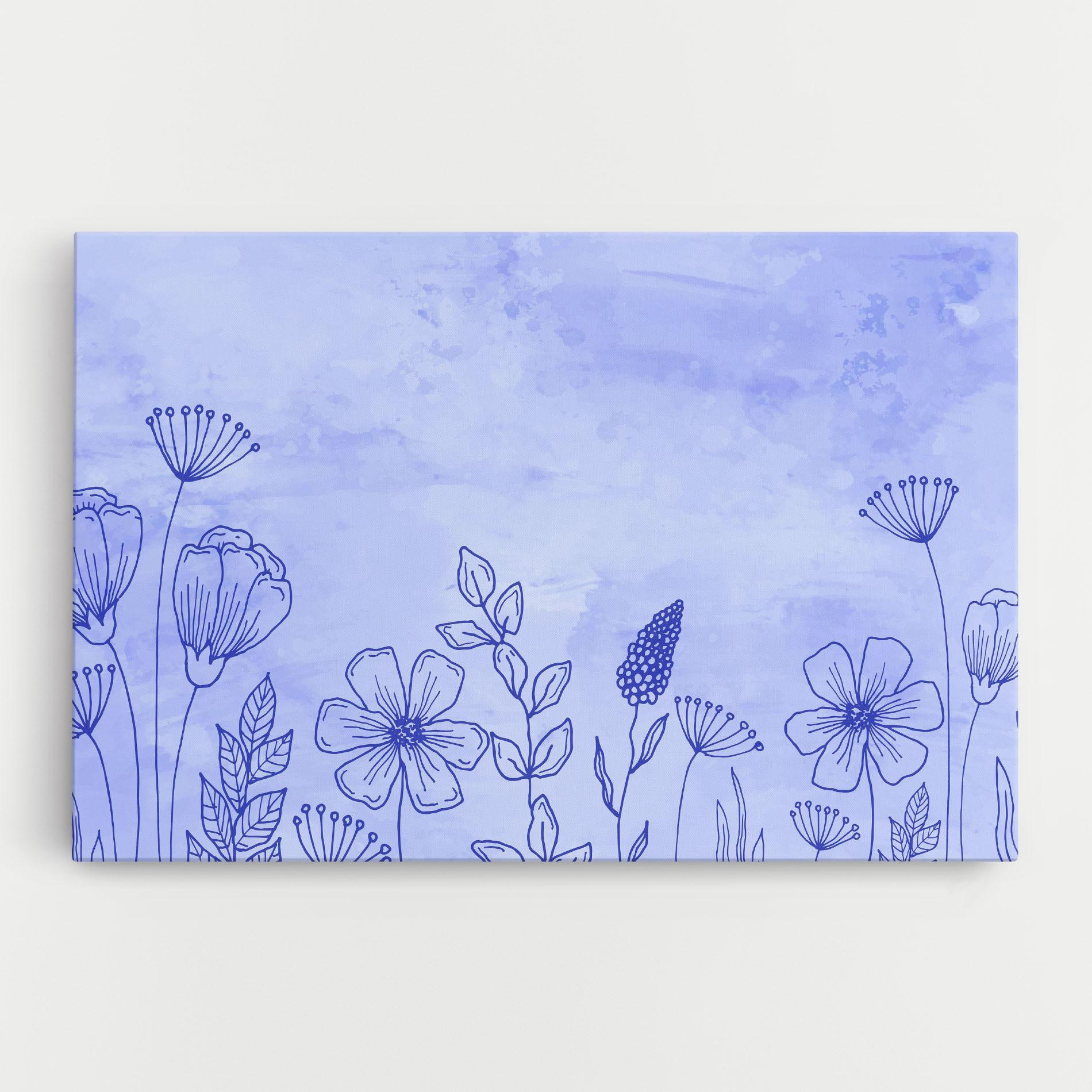 Leinwandbild Blue Line Plant mockup 0