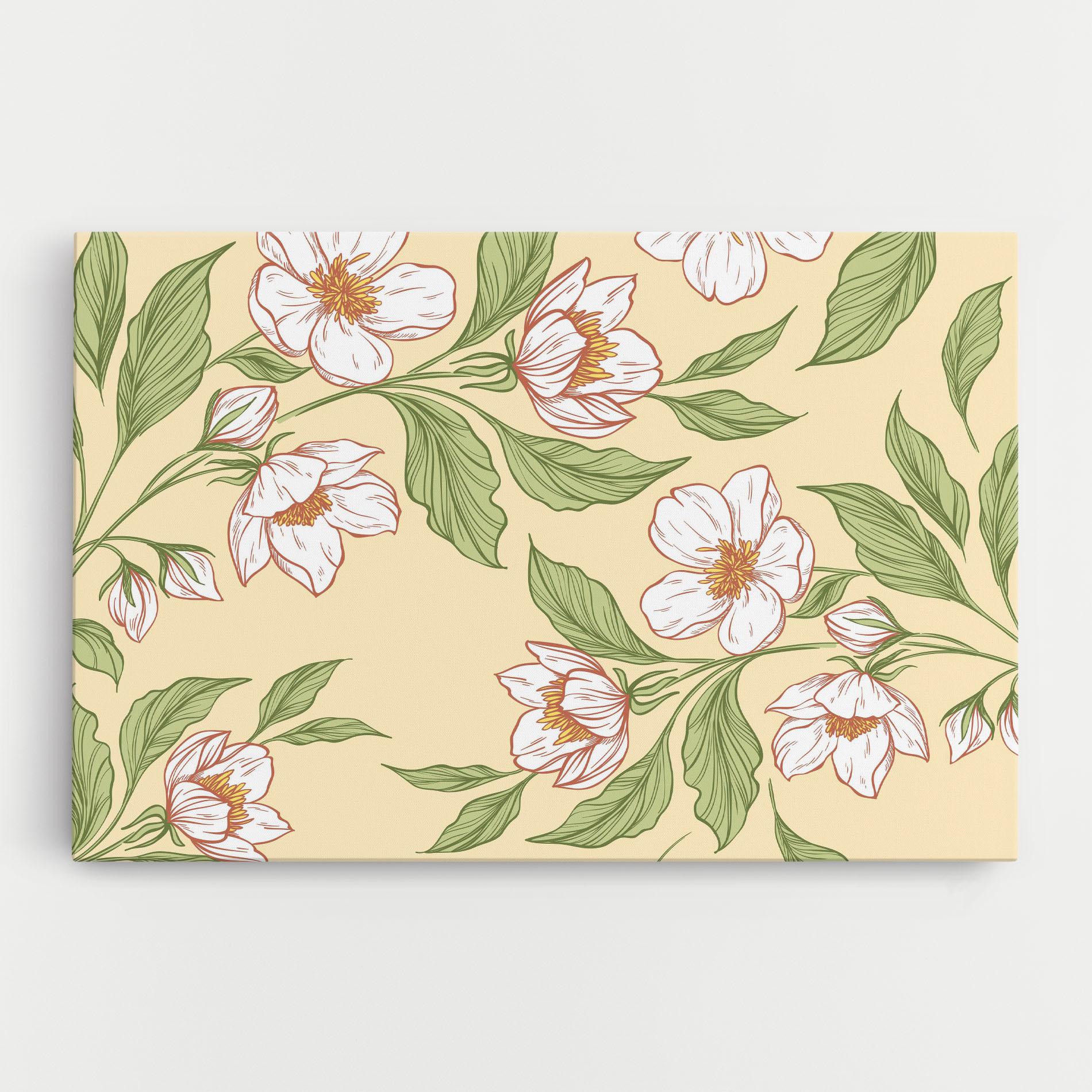Leinwandbild Cream Flower White mockup 0