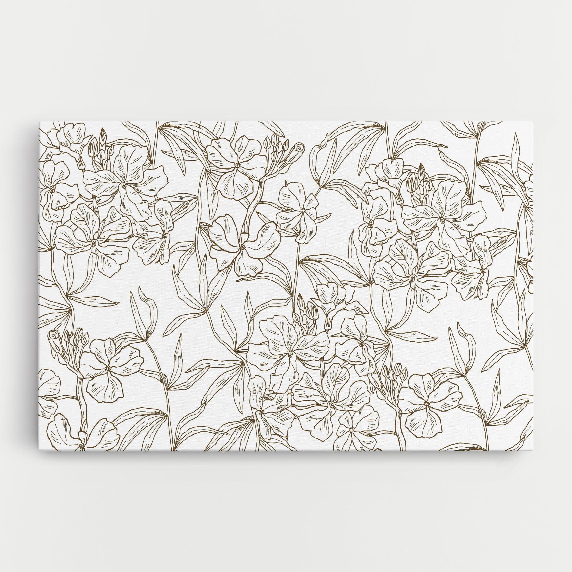 Leinwandbild Flower Brown Line mockup 0