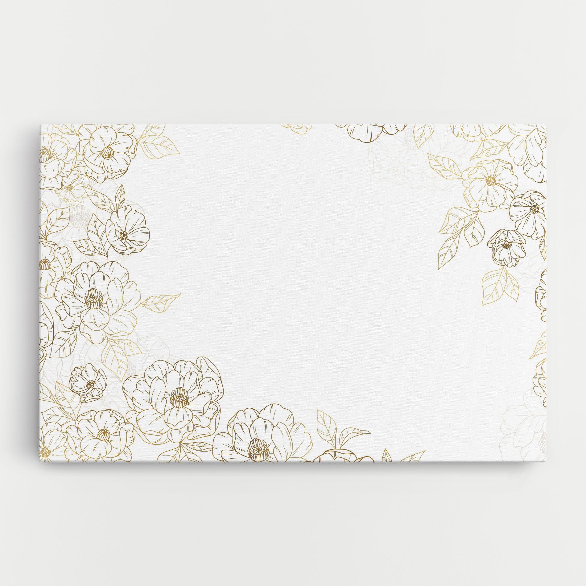Leinwandbild Flower Gold Line mockup 0