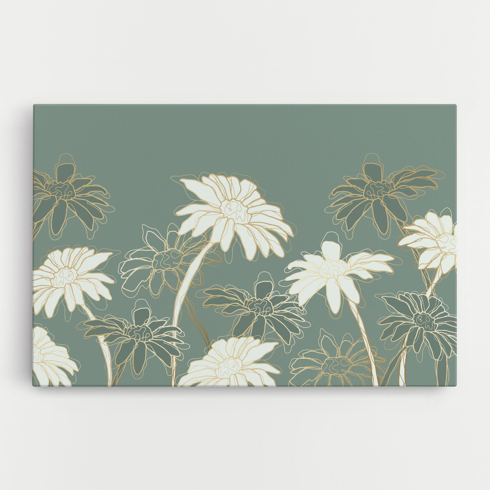 Leinwandbild Gold Green Line mockup 0