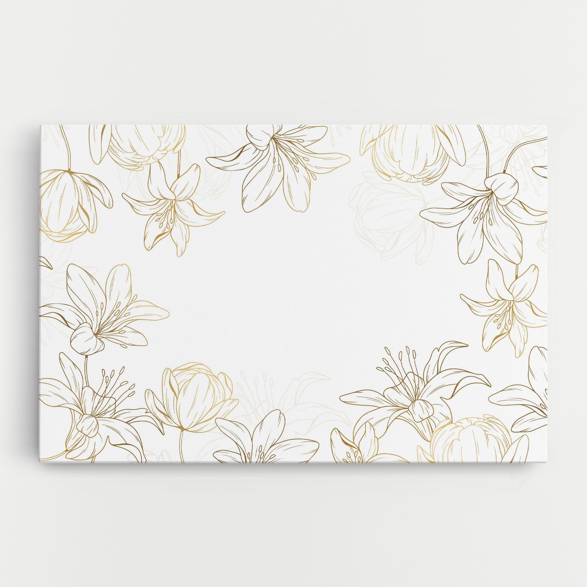 Leinwandbild Gold Line Flower mockup 0