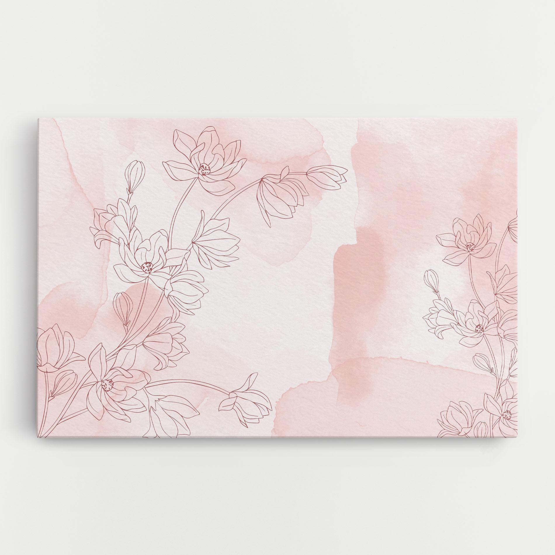 Leinwandbild Pink Flower Line mockup 0