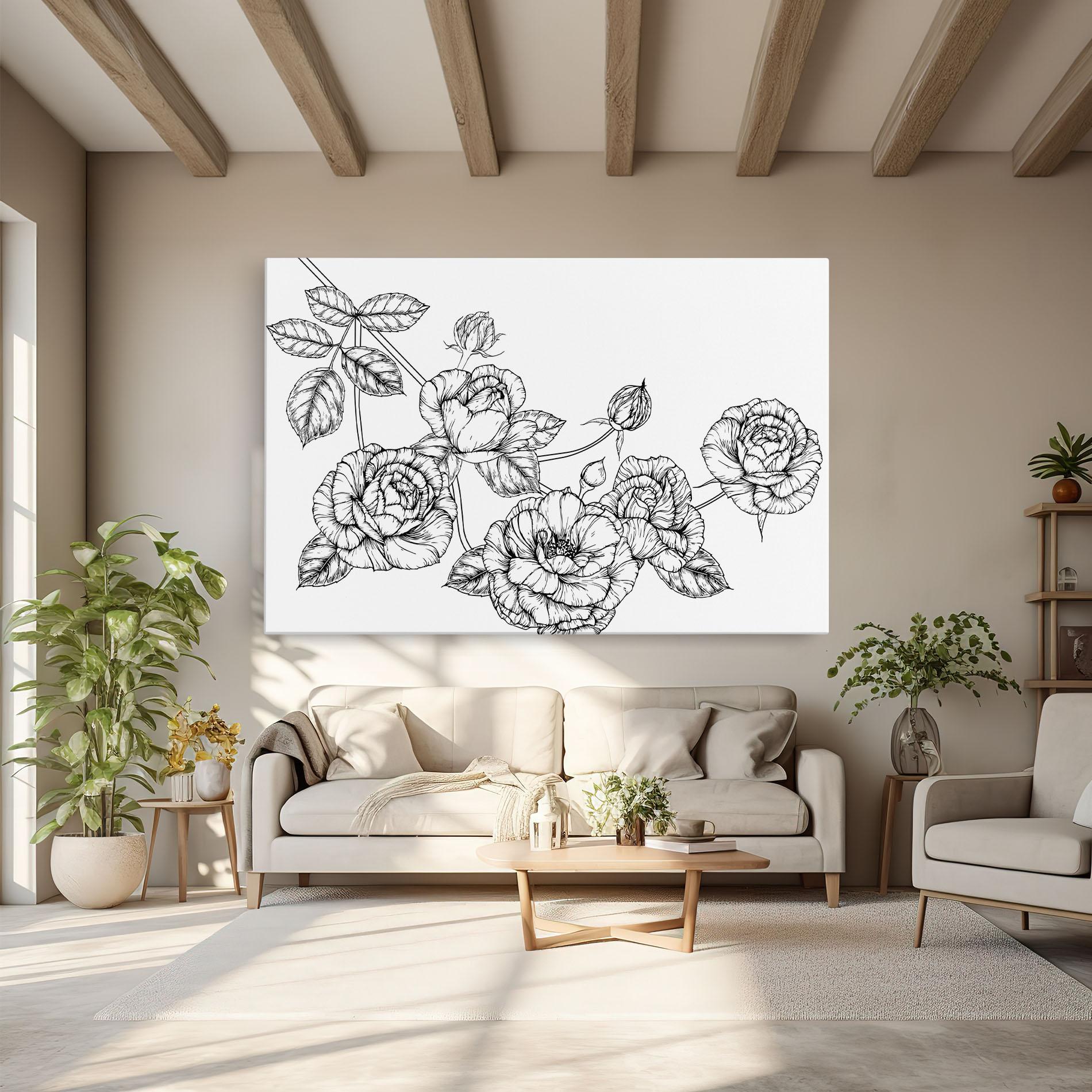 Leinwandbild Big Roses Line mockup 6