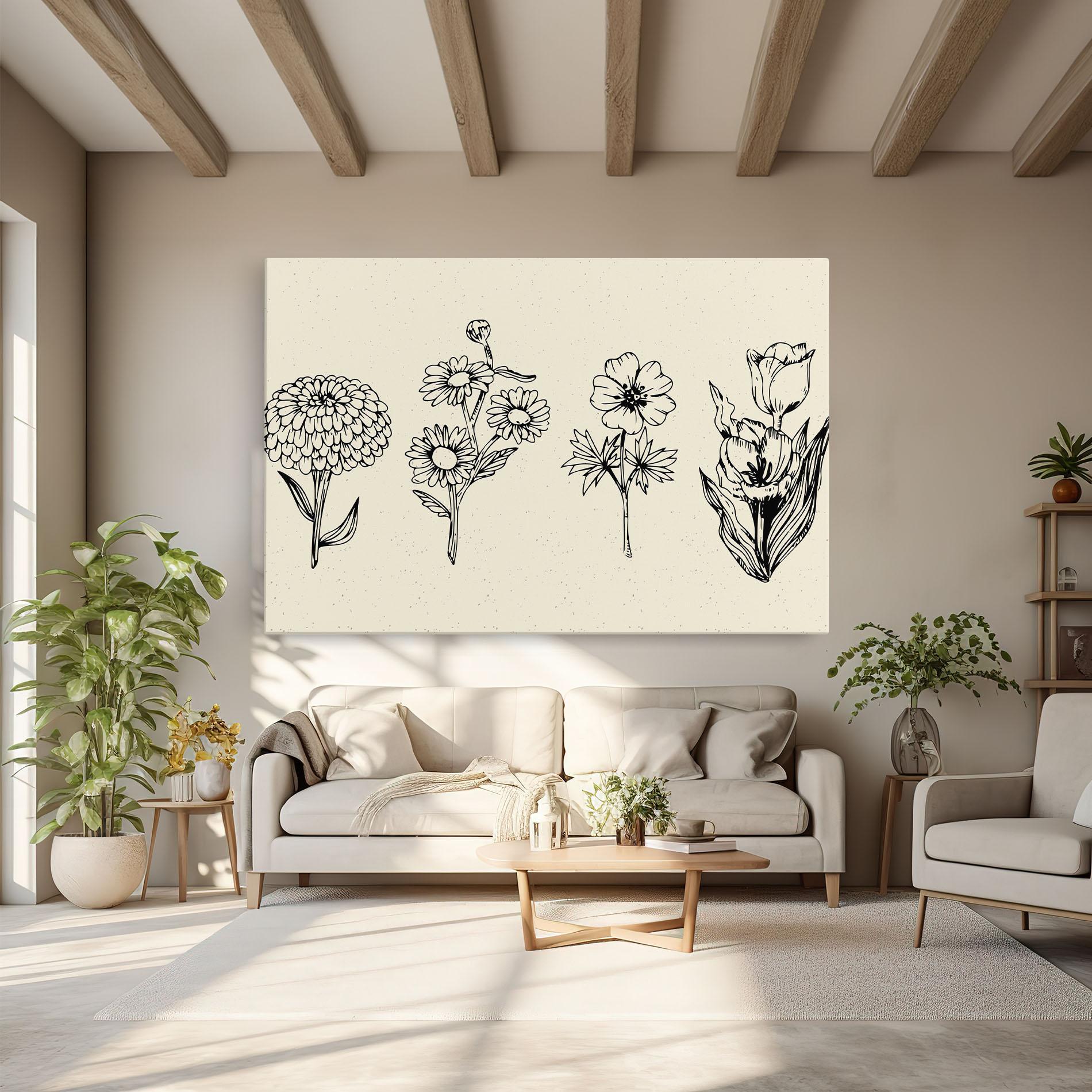 Leinwandbild Black Line Cream mockup 6