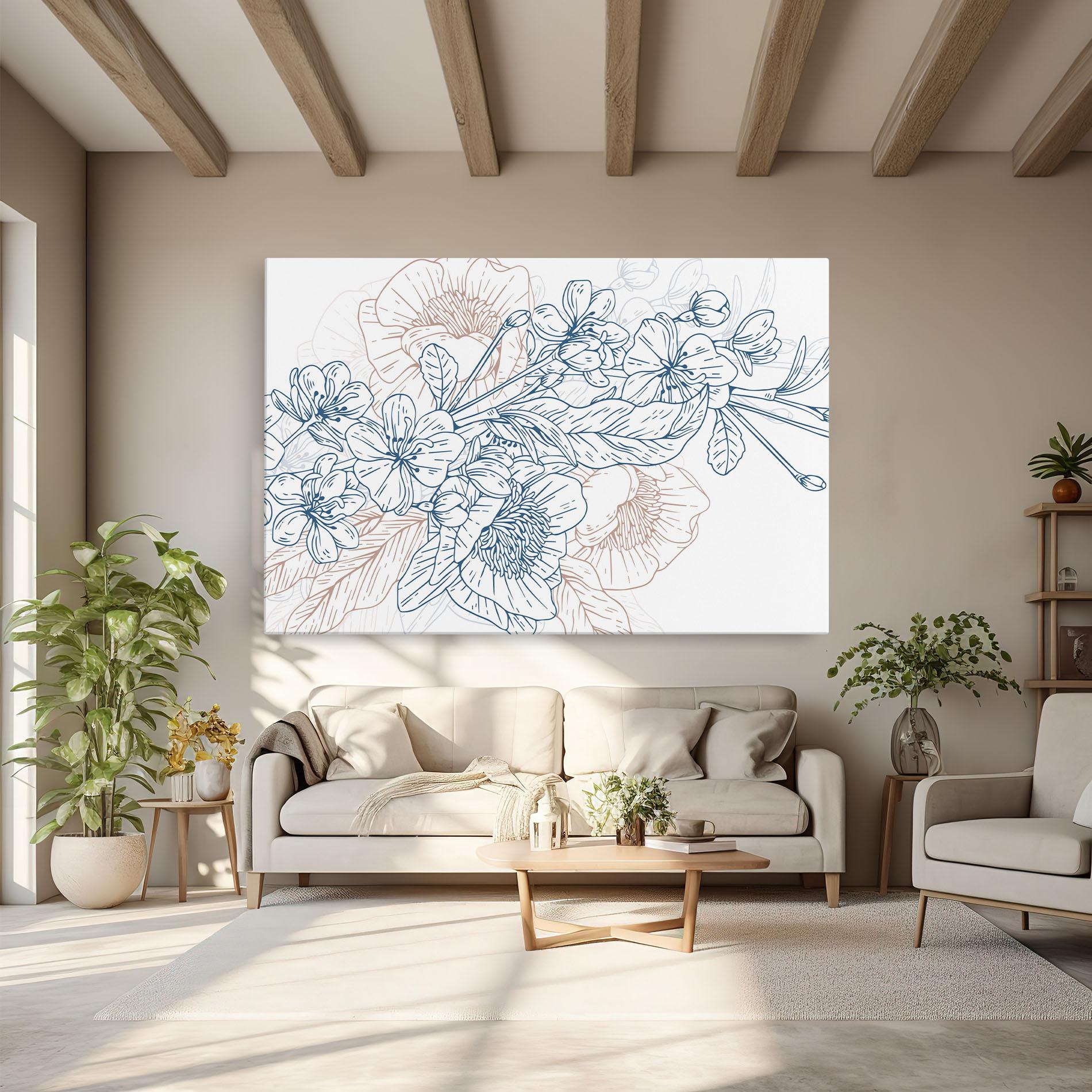 Leinwandbild Blue Cream Line mockup 6