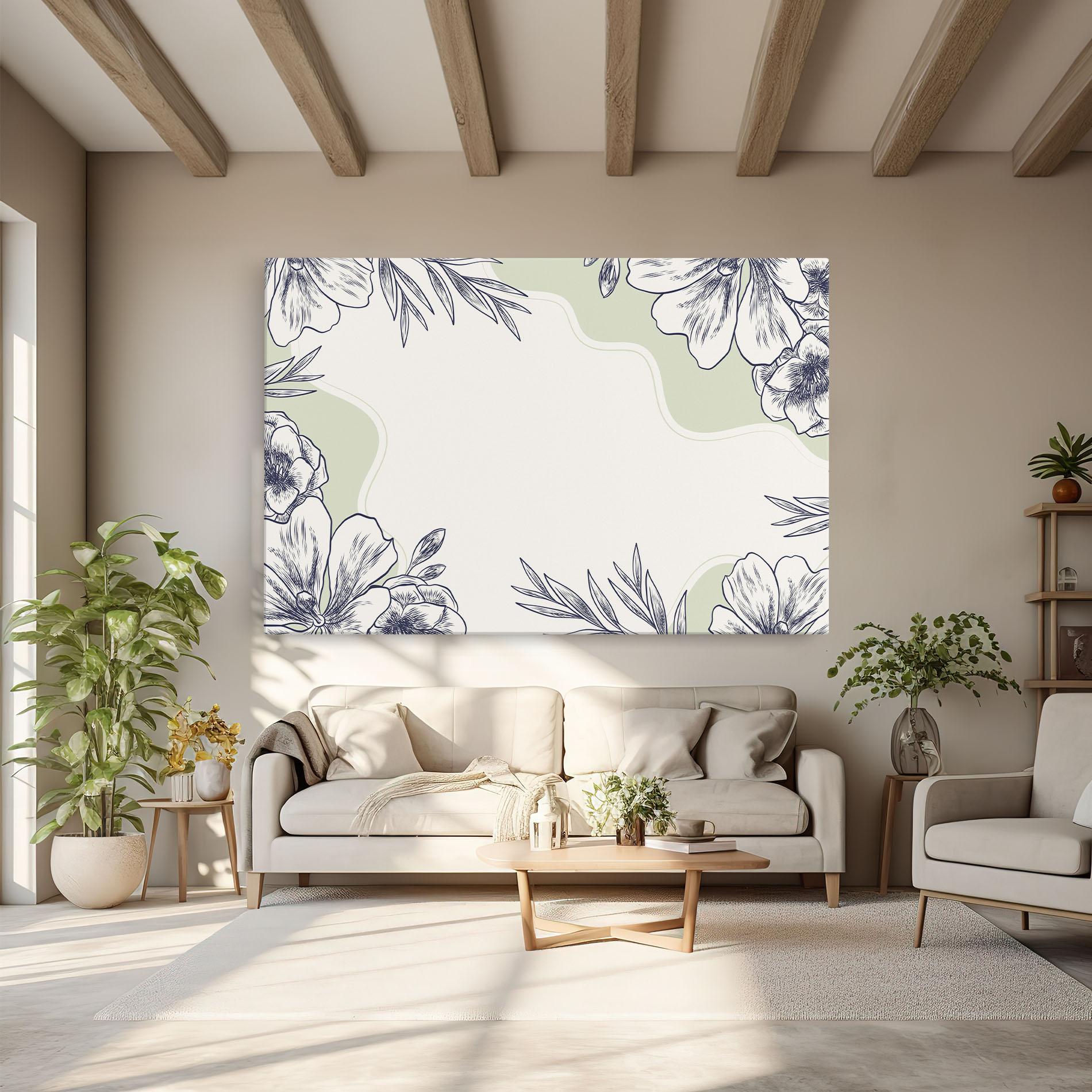 Leinwandbild Blue Line Green mockup 6