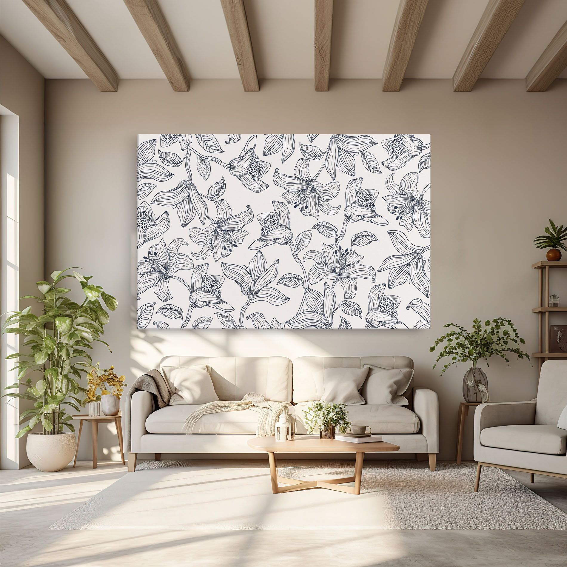 Blue Patern Flower mockup 6