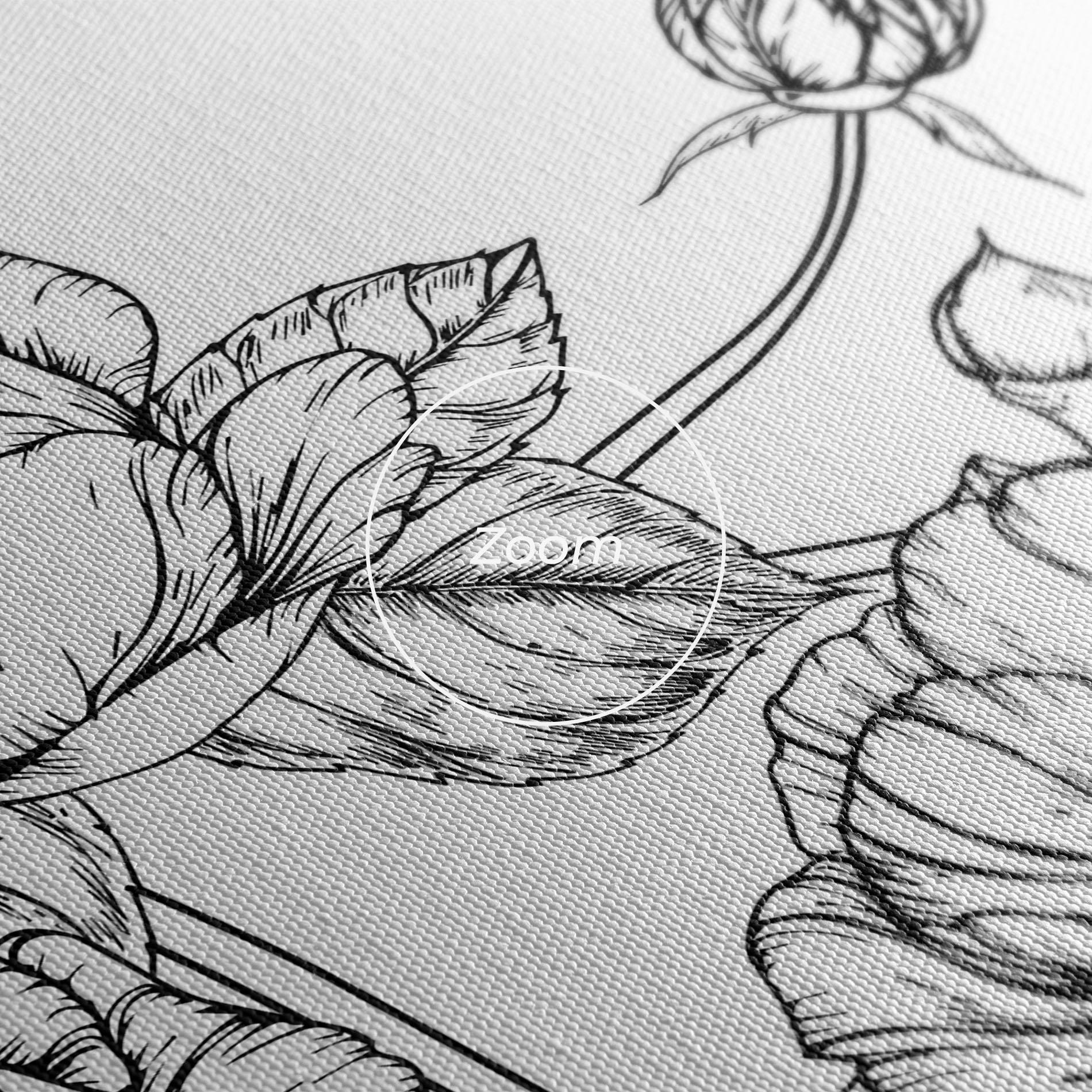 Leinwandbild Big Roses Line mockup 3