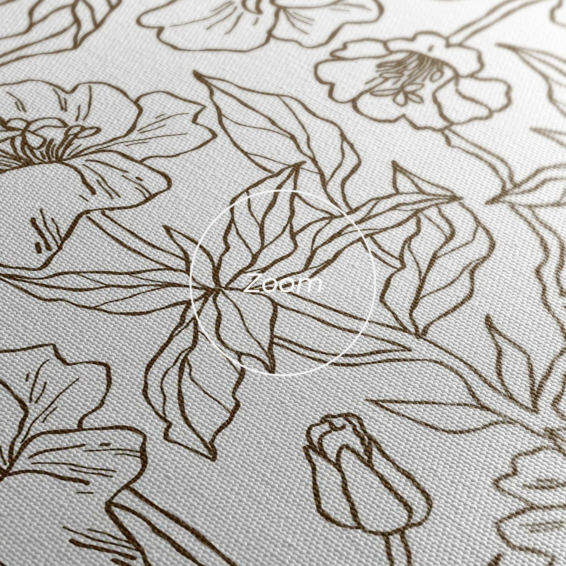 Leinwandbild Cream Line Flowers mockup 3