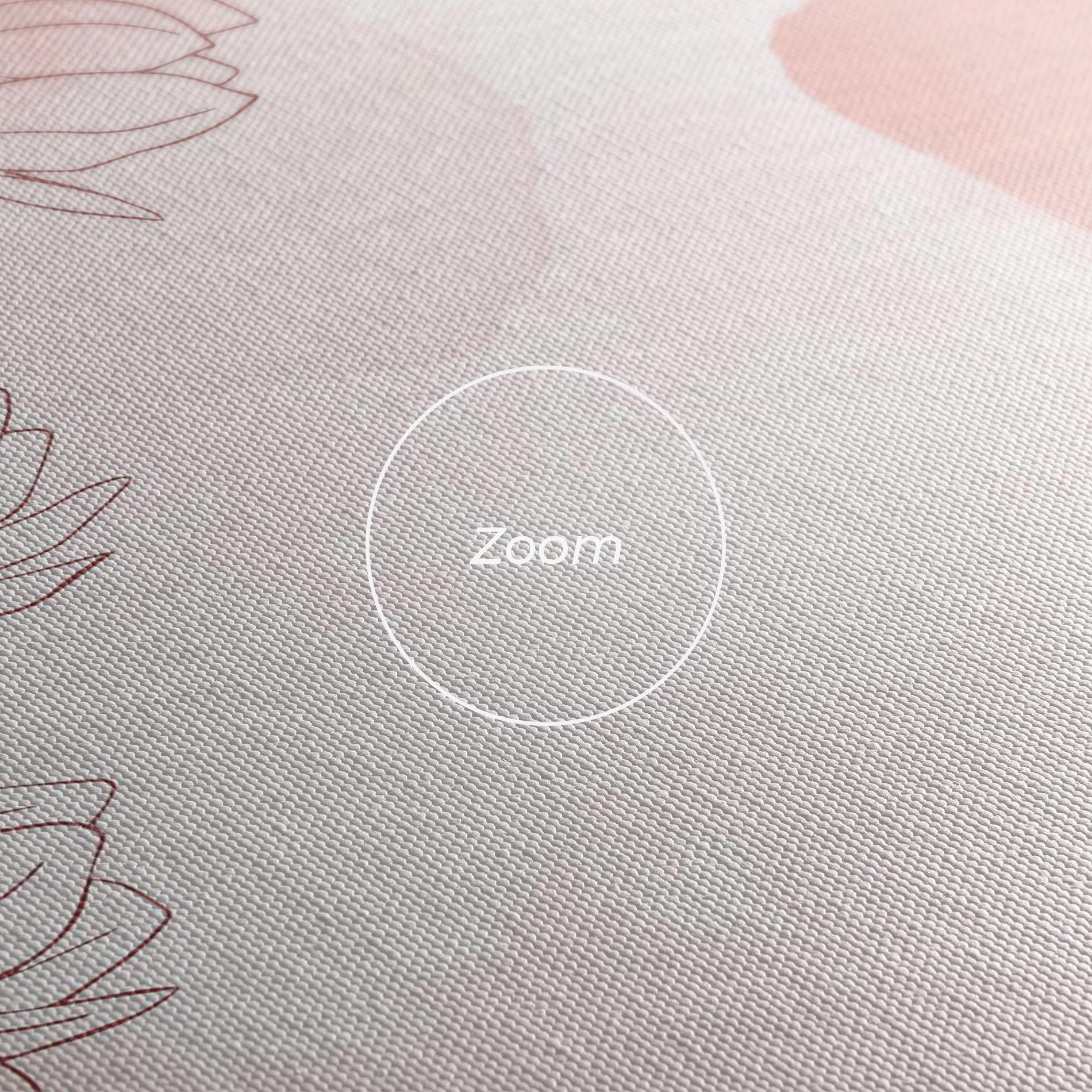 Leinwandbild Pink Flower Line mockup 3