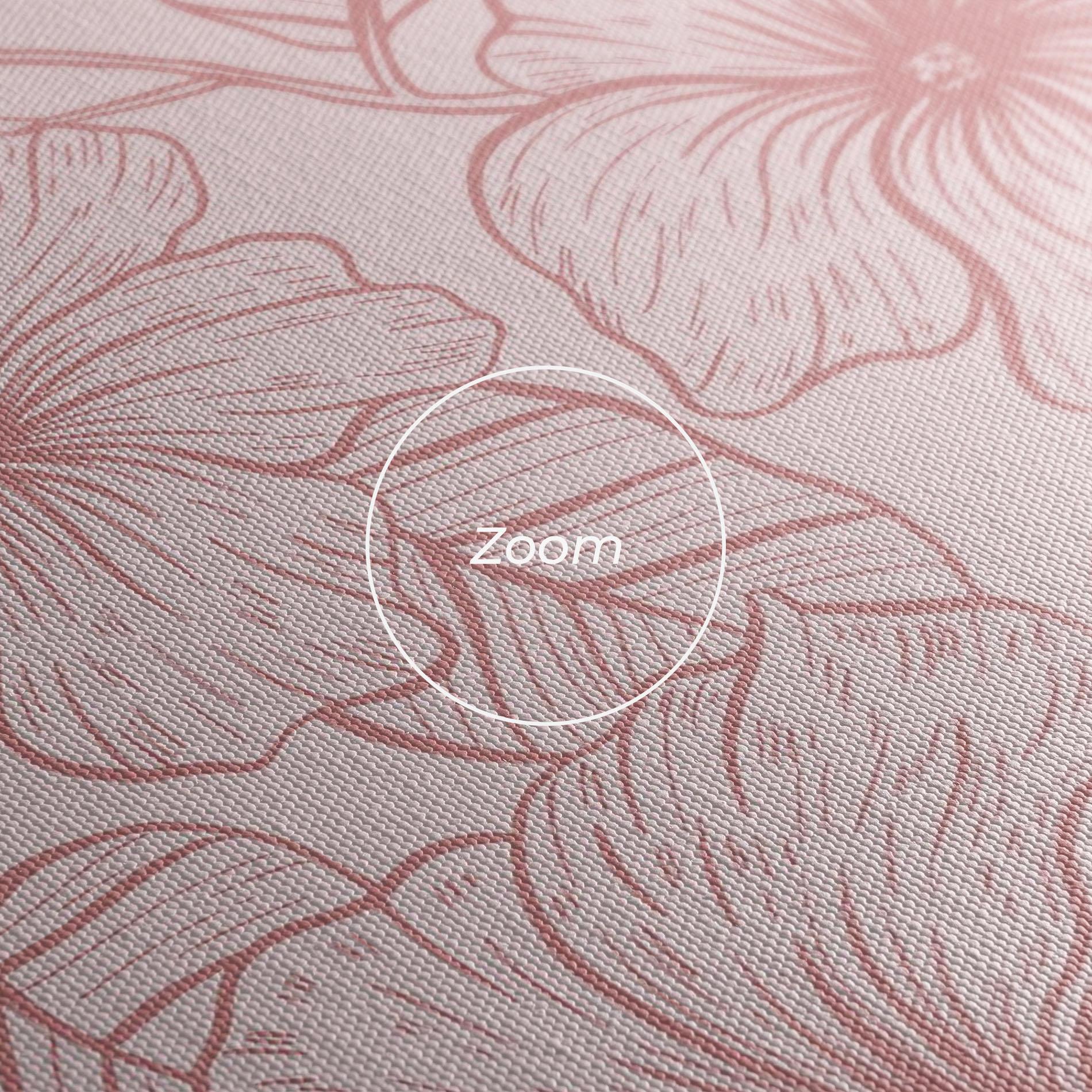 Leinwandbild Pink Line Flower mockup 3