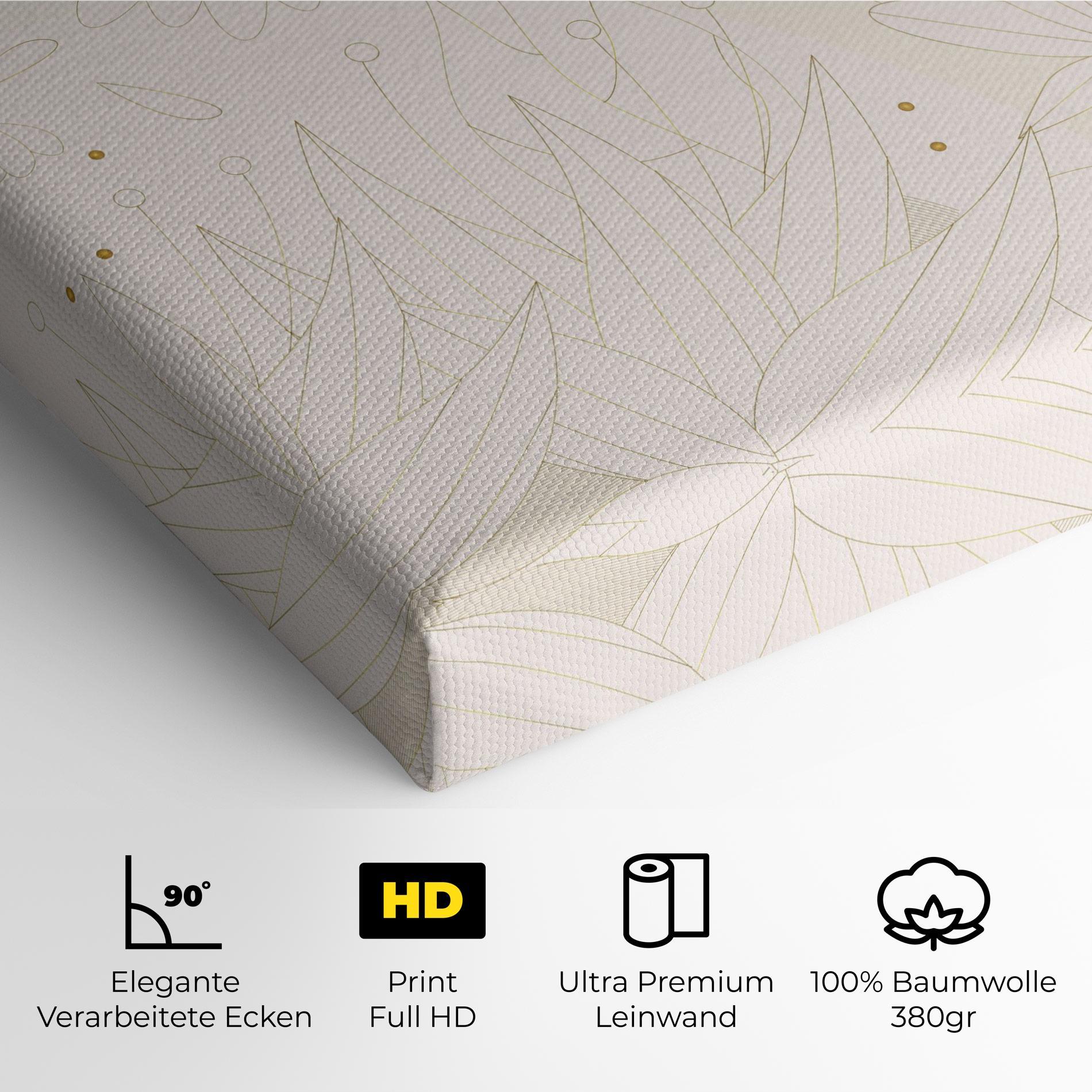 Leinwandbild Flower Cream Line mockup 4