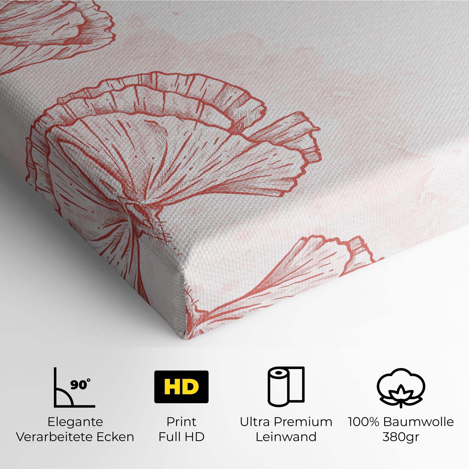 Leinwandbild Red Poppy Line mockup 4