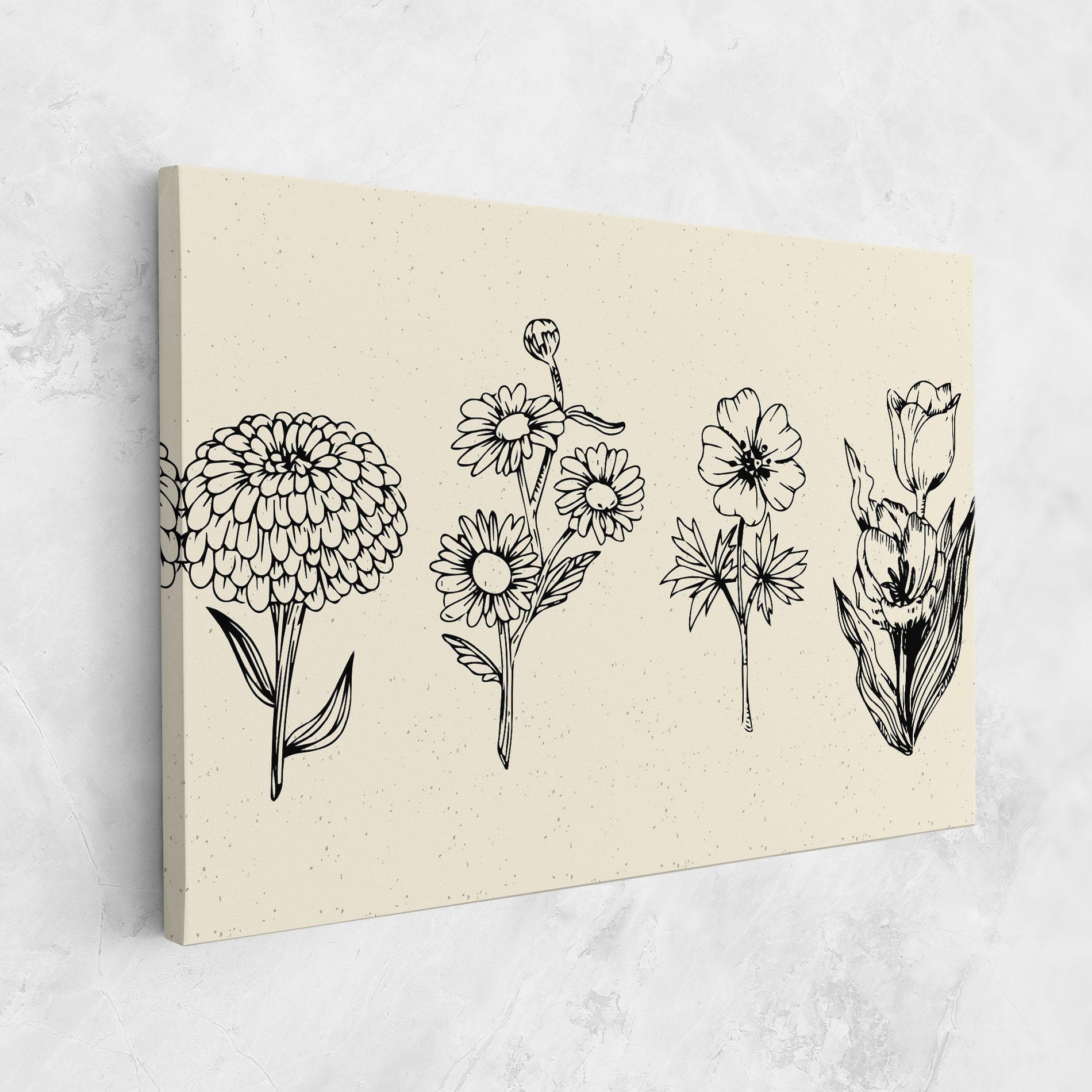 Leinwandbild Black Line Cream mockup 1