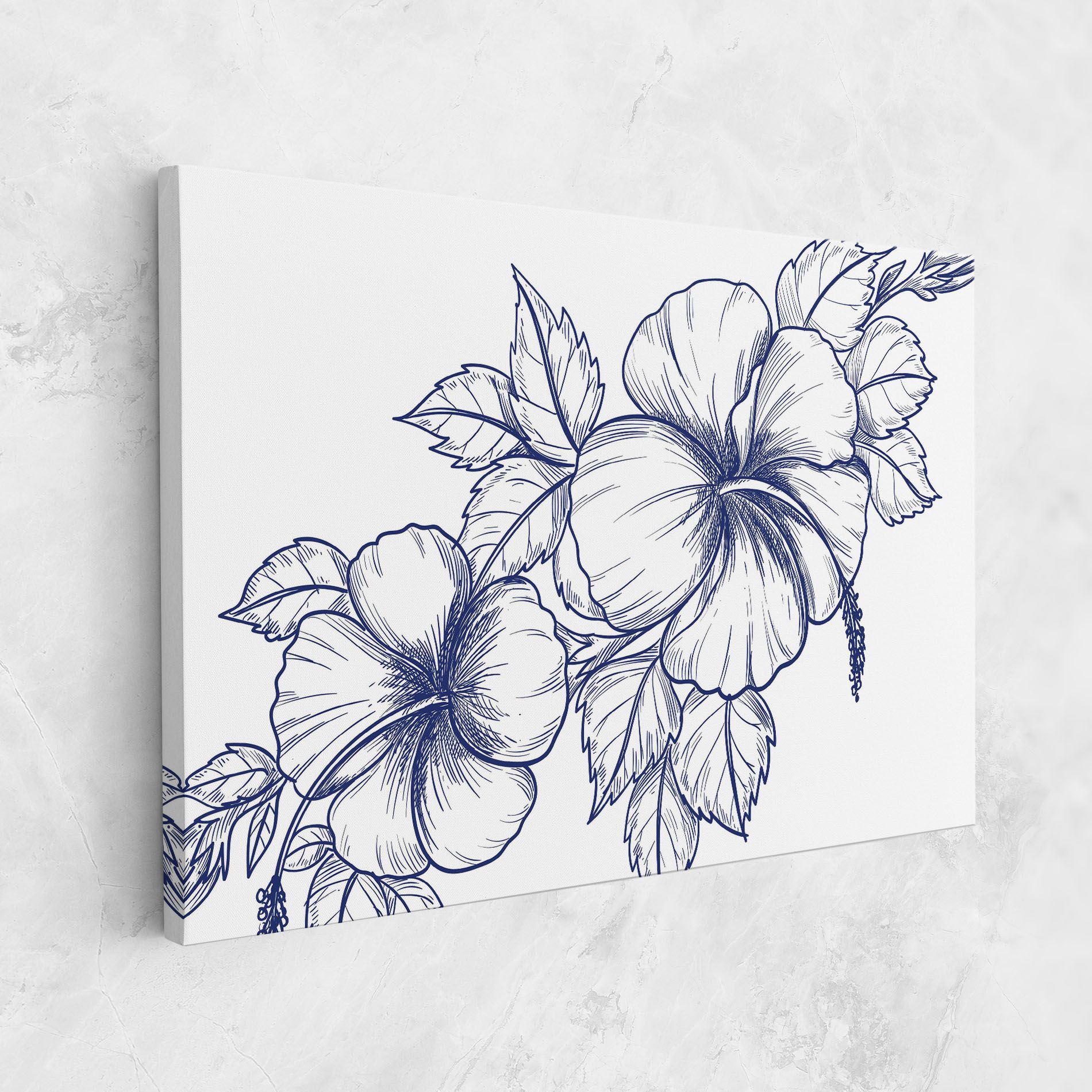 Dark Blue Line Flower mockup 1