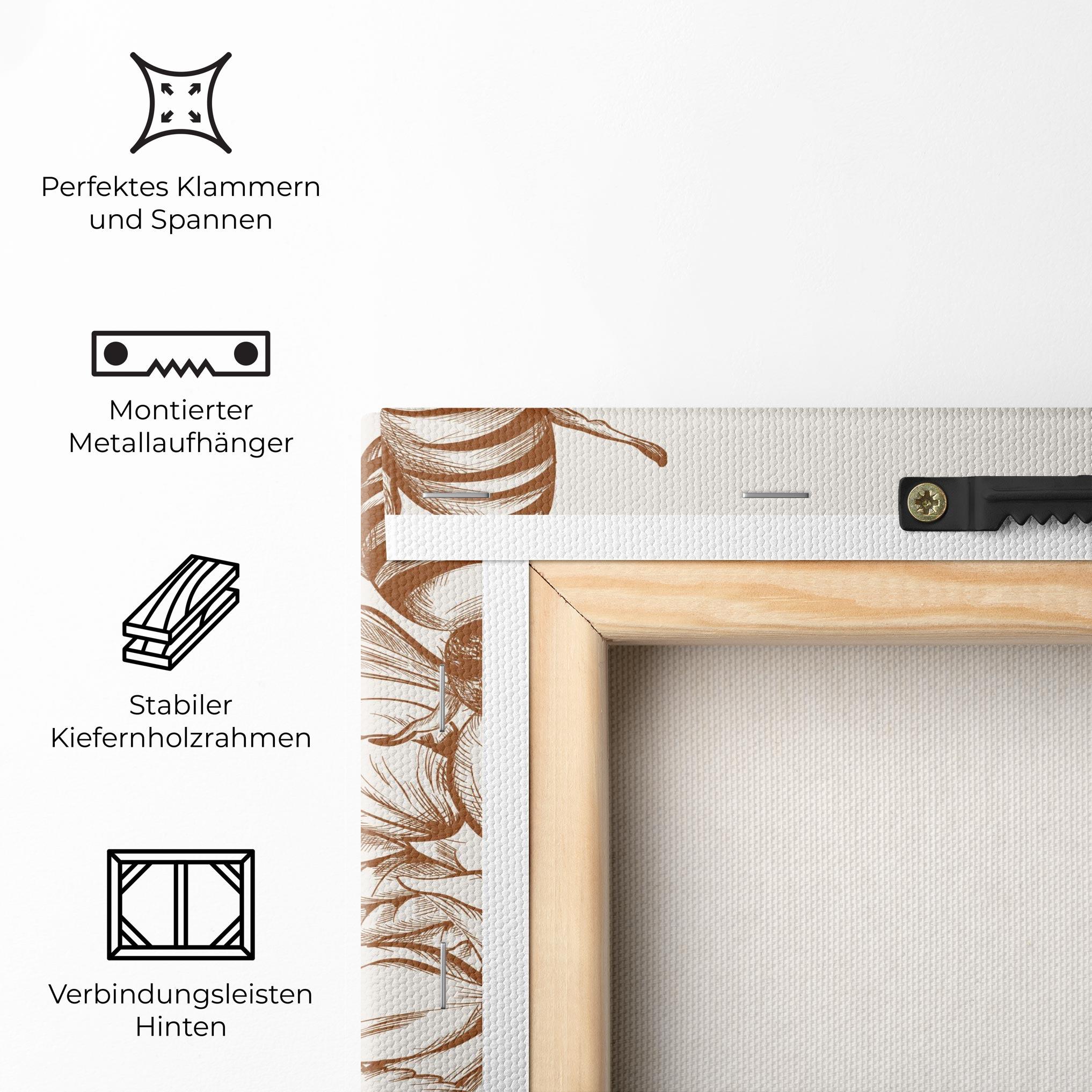 Leinwandbild Bee Flower Line mockup 5